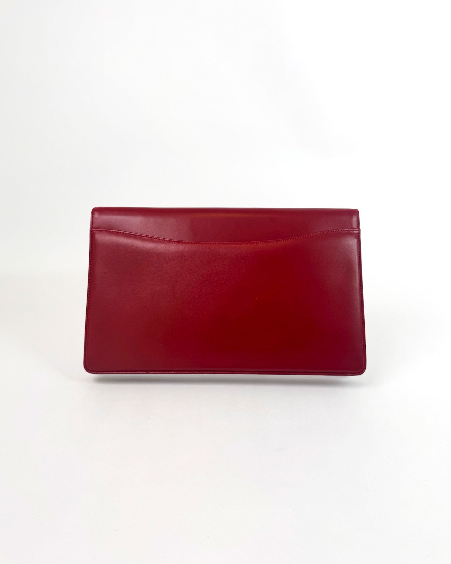 Gucci Vintage Red Leather GG Clutch/Crossbody