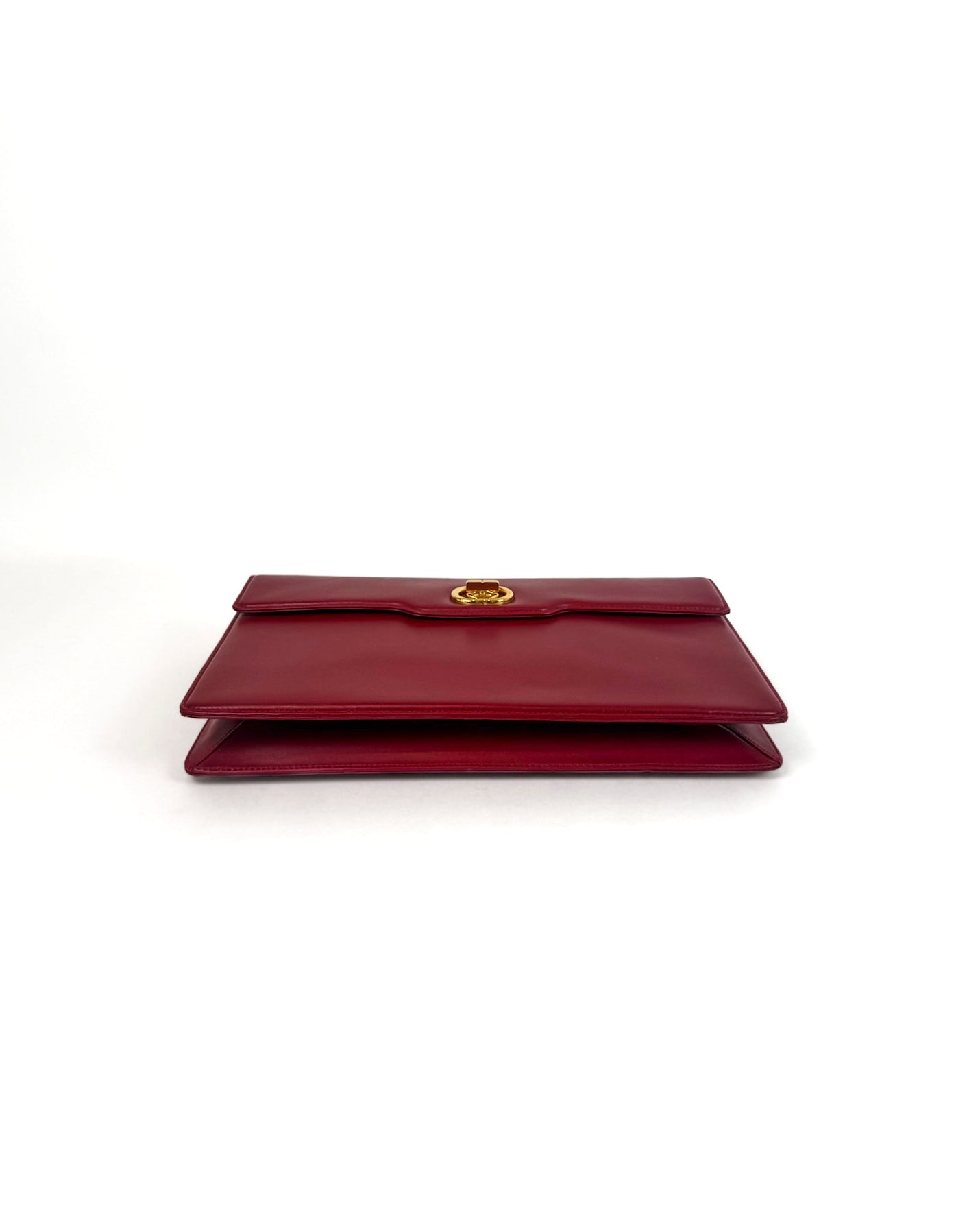 Gucci Vintage Red Leather GG Clutch/Crossbody