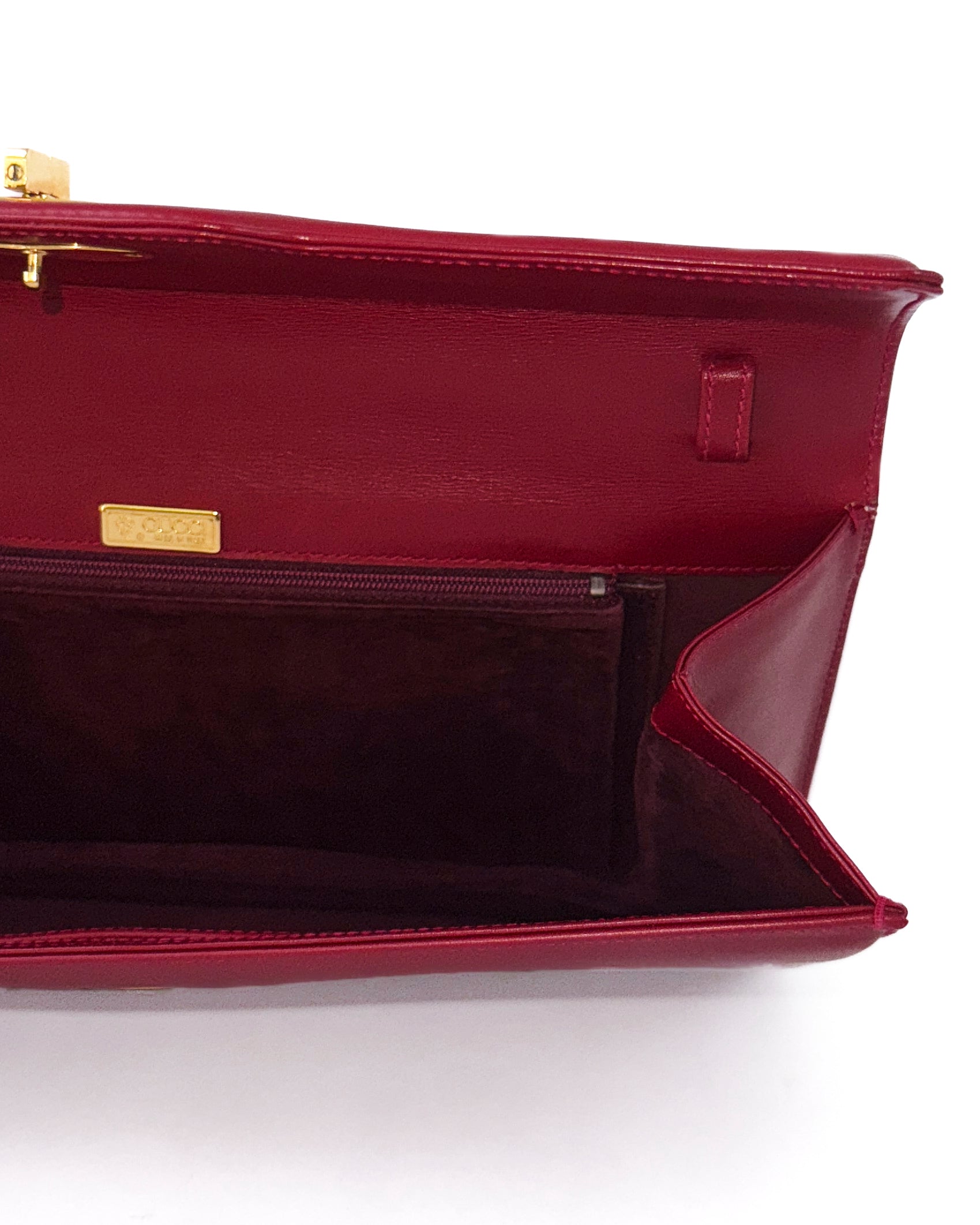Gucci Vintage Red Leather GG Clutch/Crossbody