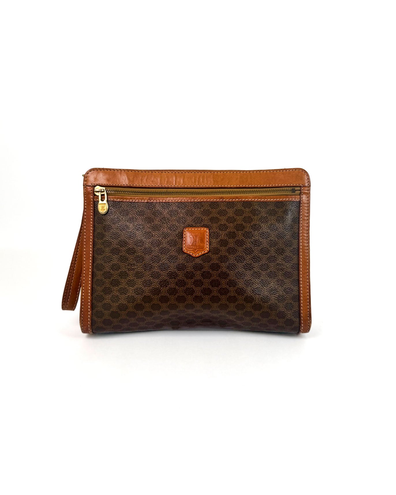 Céline Macadam Canvas Zip Clutch
