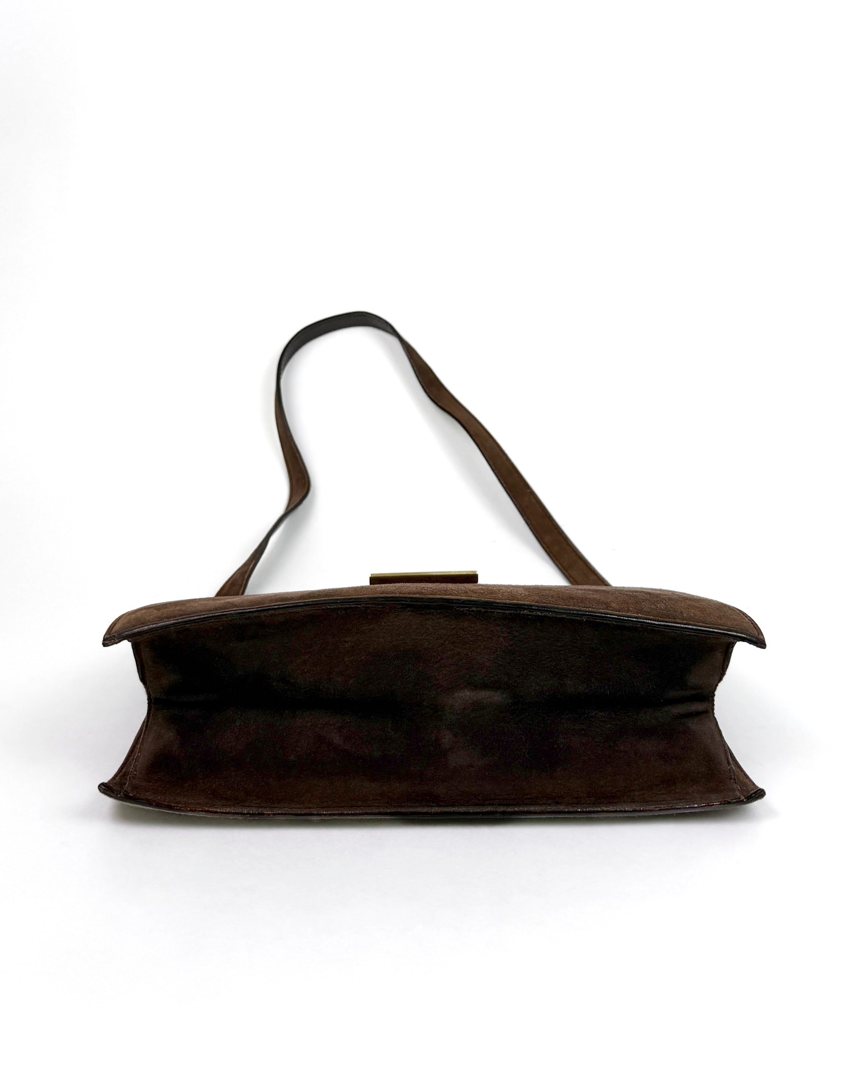 Gucci Tom Ford Brown Suede Shoulder Bag