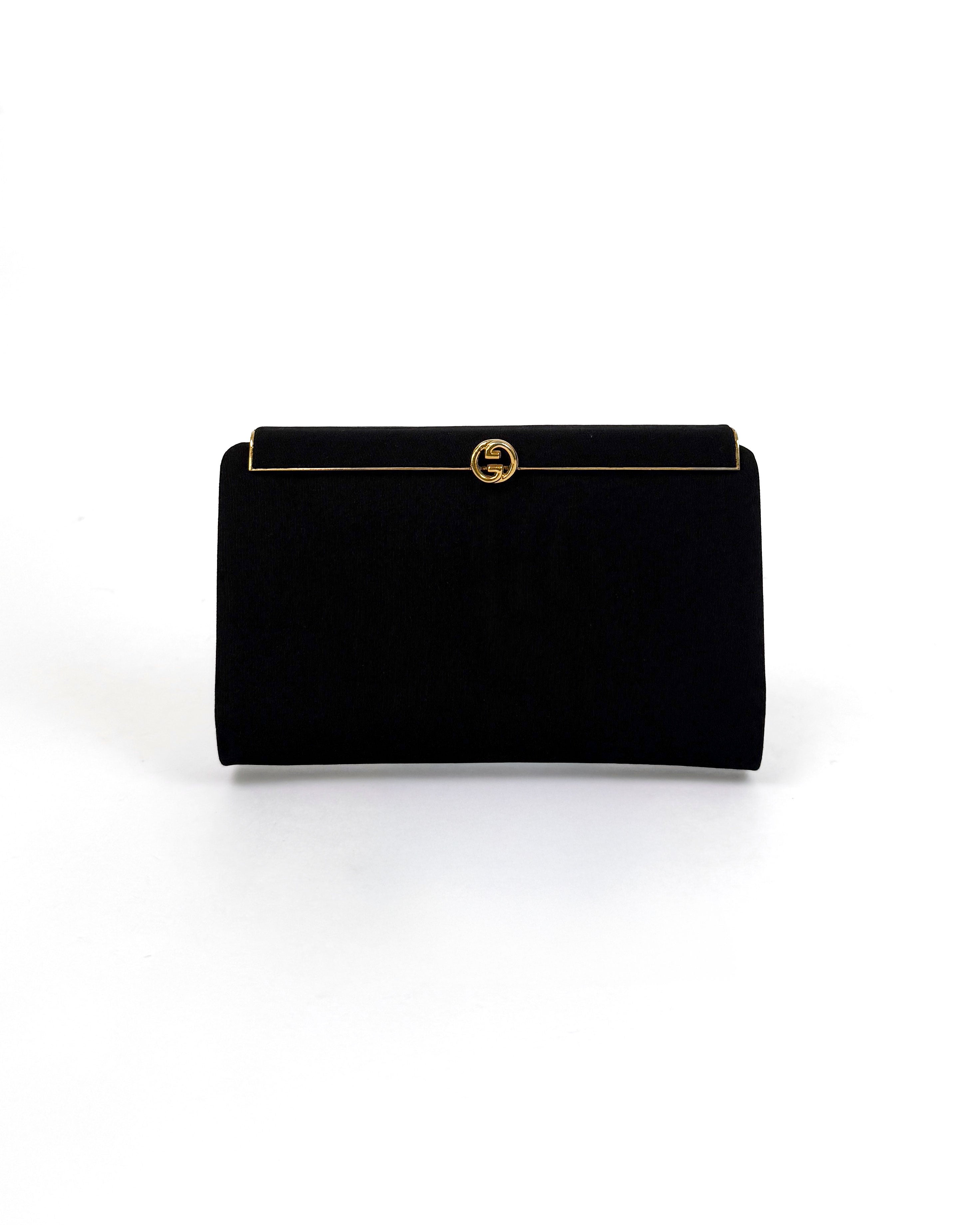 Gucci Black Canvas GG Clutch