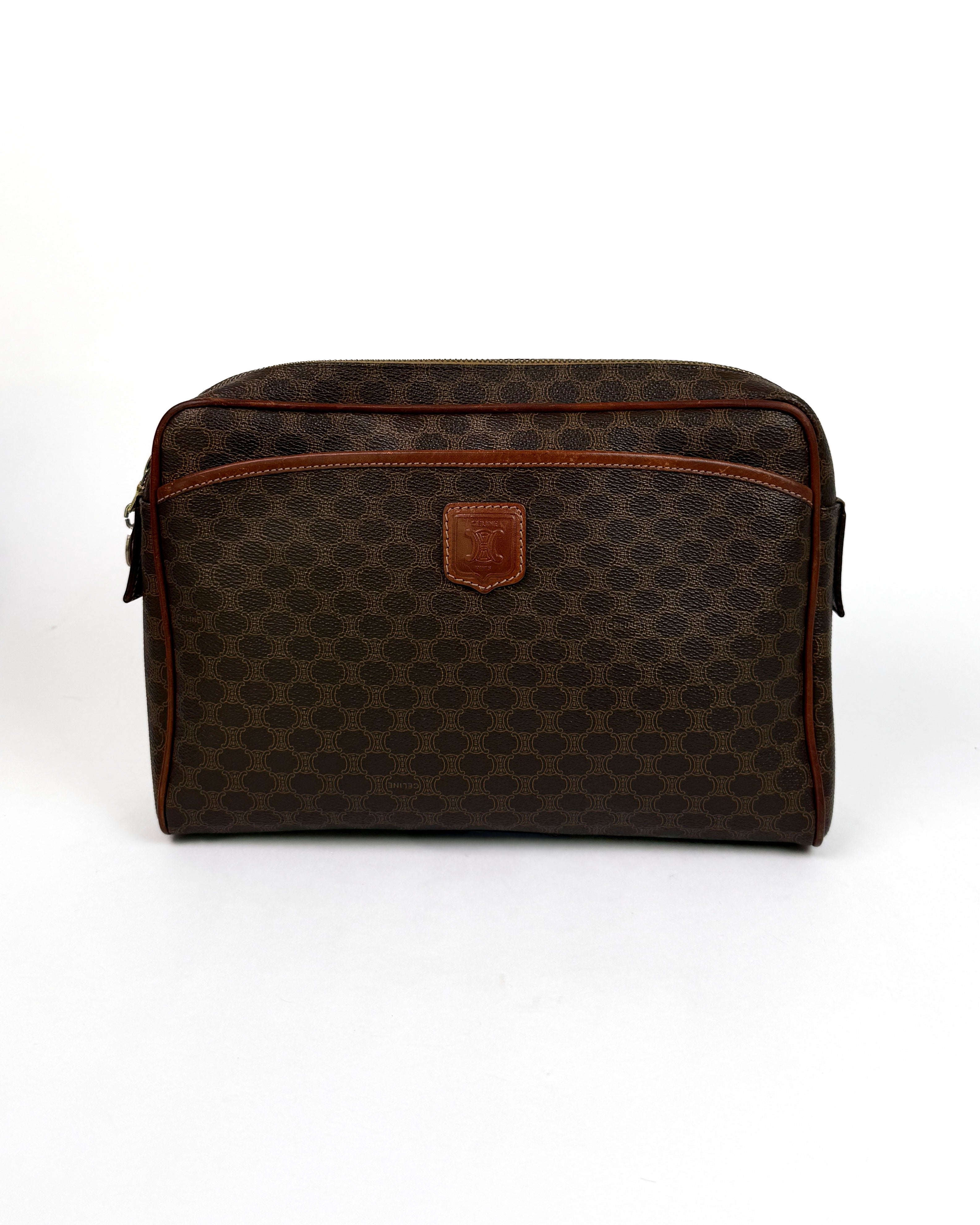 Céline Brown Macadam Zip Pouch/Clutch