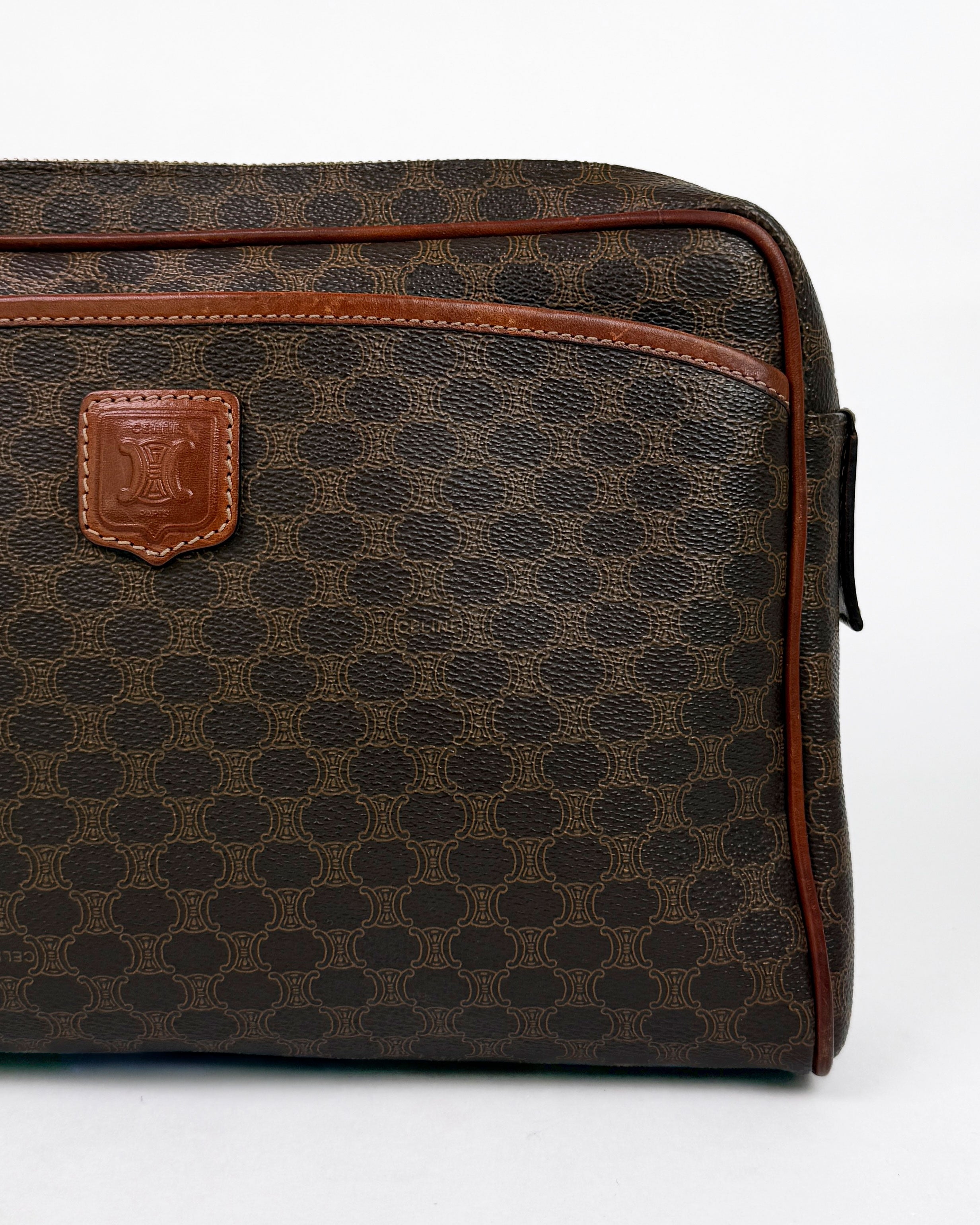 Céline Brown Macadam Zip Pouch/Clutch