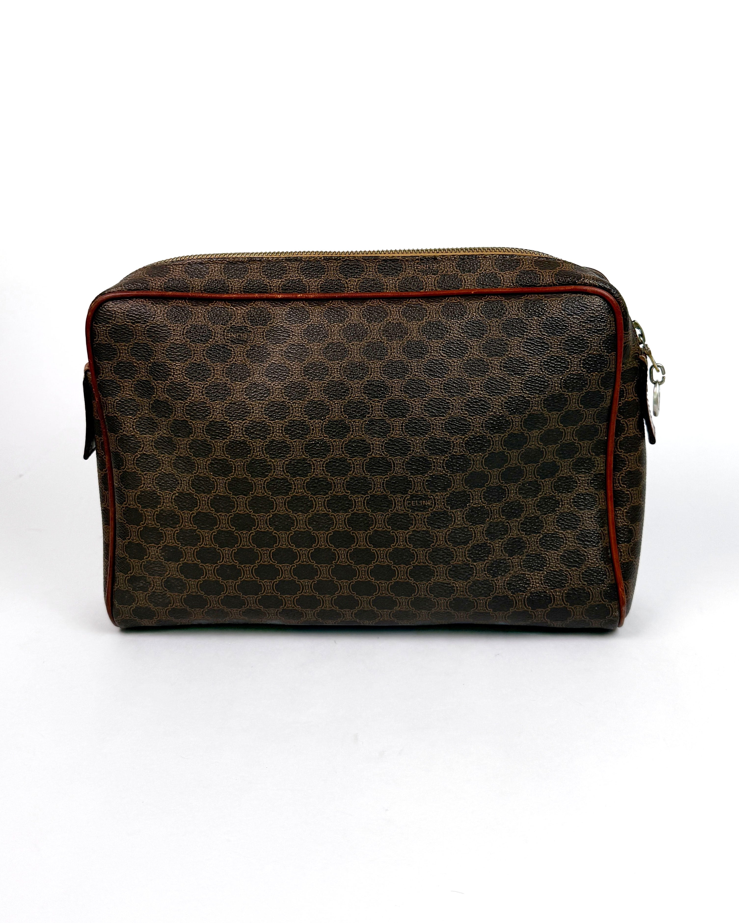 Céline Brown Macadam Zip Pouch/Clutch