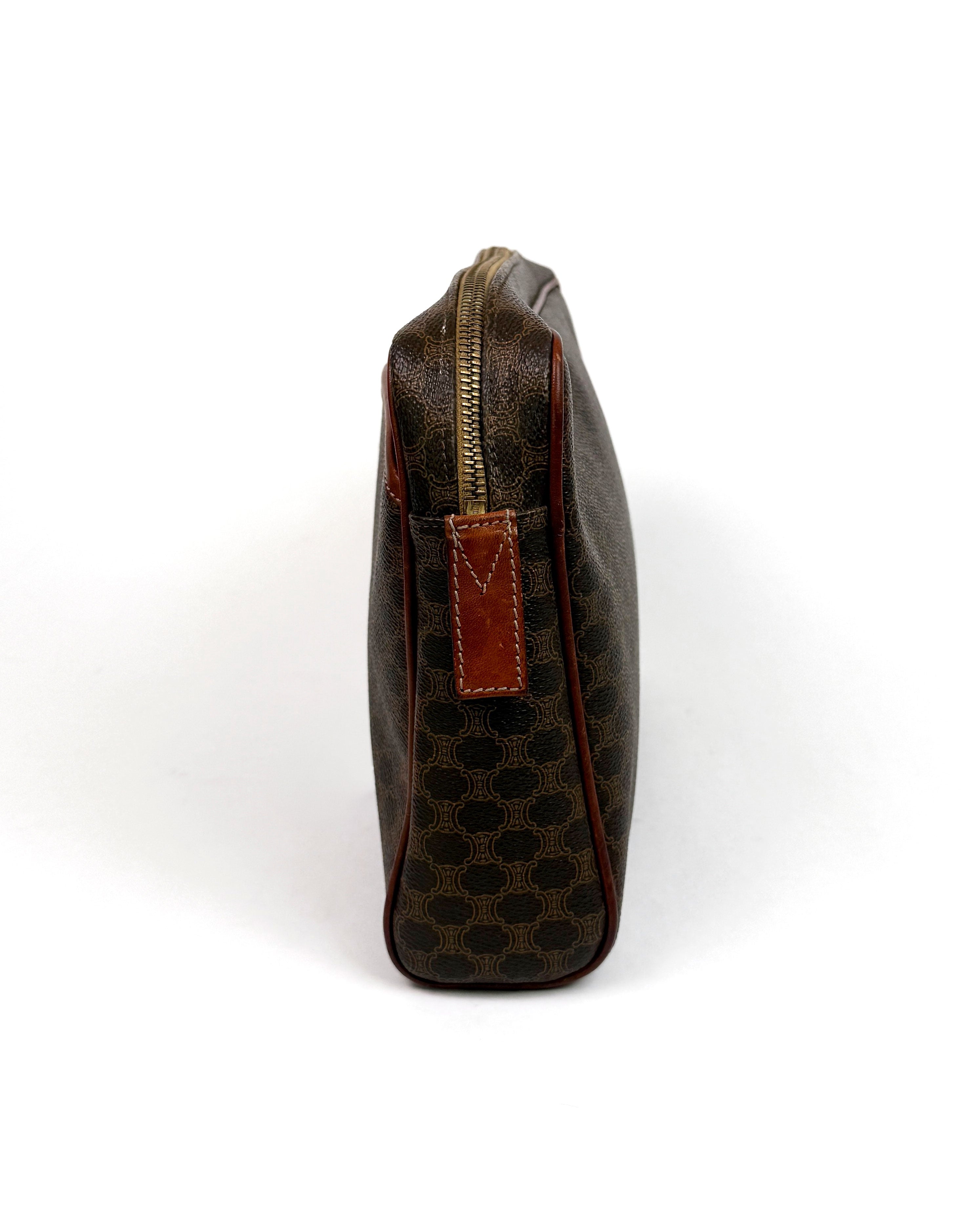 Céline Brown Macadam Zip Pouch/Clutch