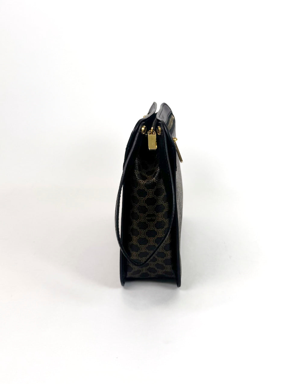 Céline Brown Macadam Leather Clutch