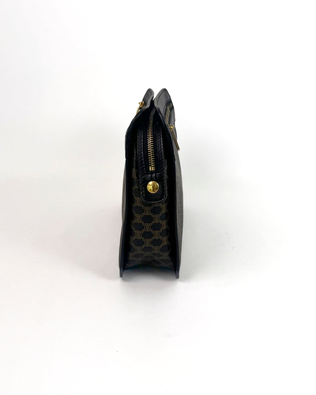 Céline Brown Macadam Leather Clutch