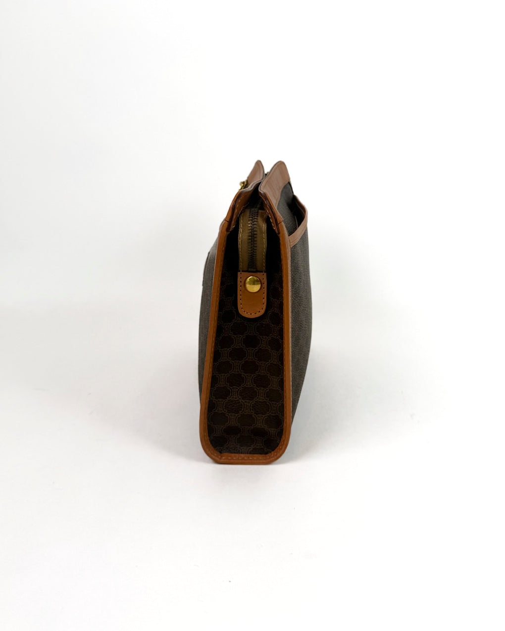 Céline Brown Macadam Canvas Wristlet Clutch