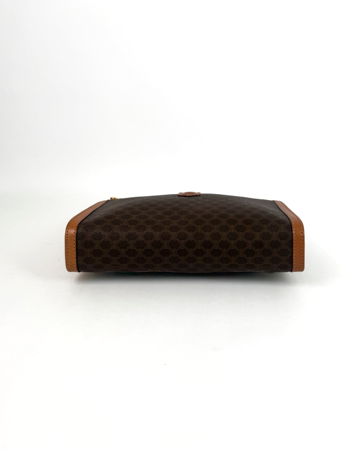 Céline Brown Macadam Canvas Wristlet Clutch