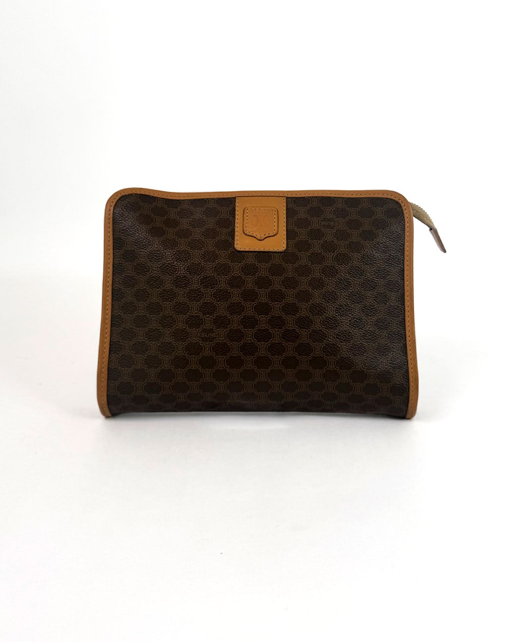 Céline Brown Macadam Canvas Clutch