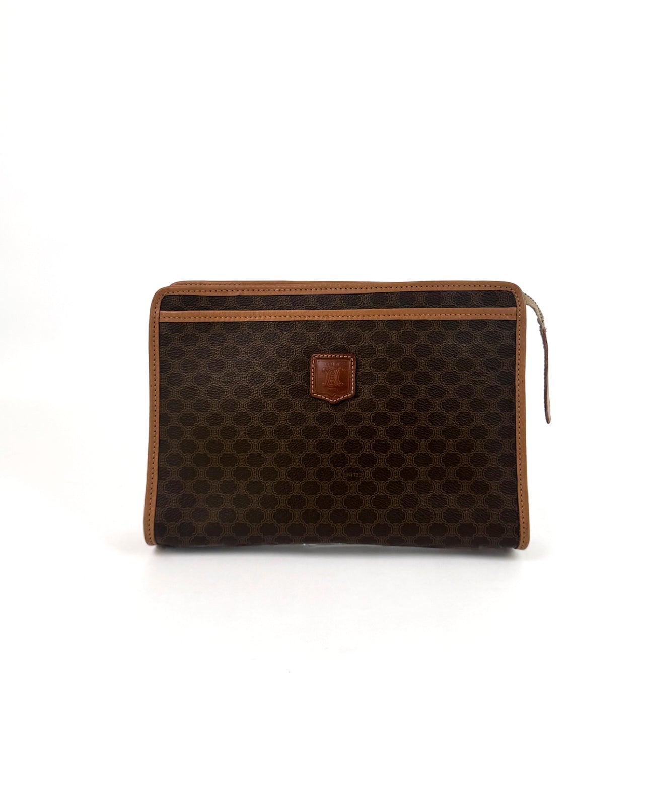 Céline Brown Macadam Canvas Clutch