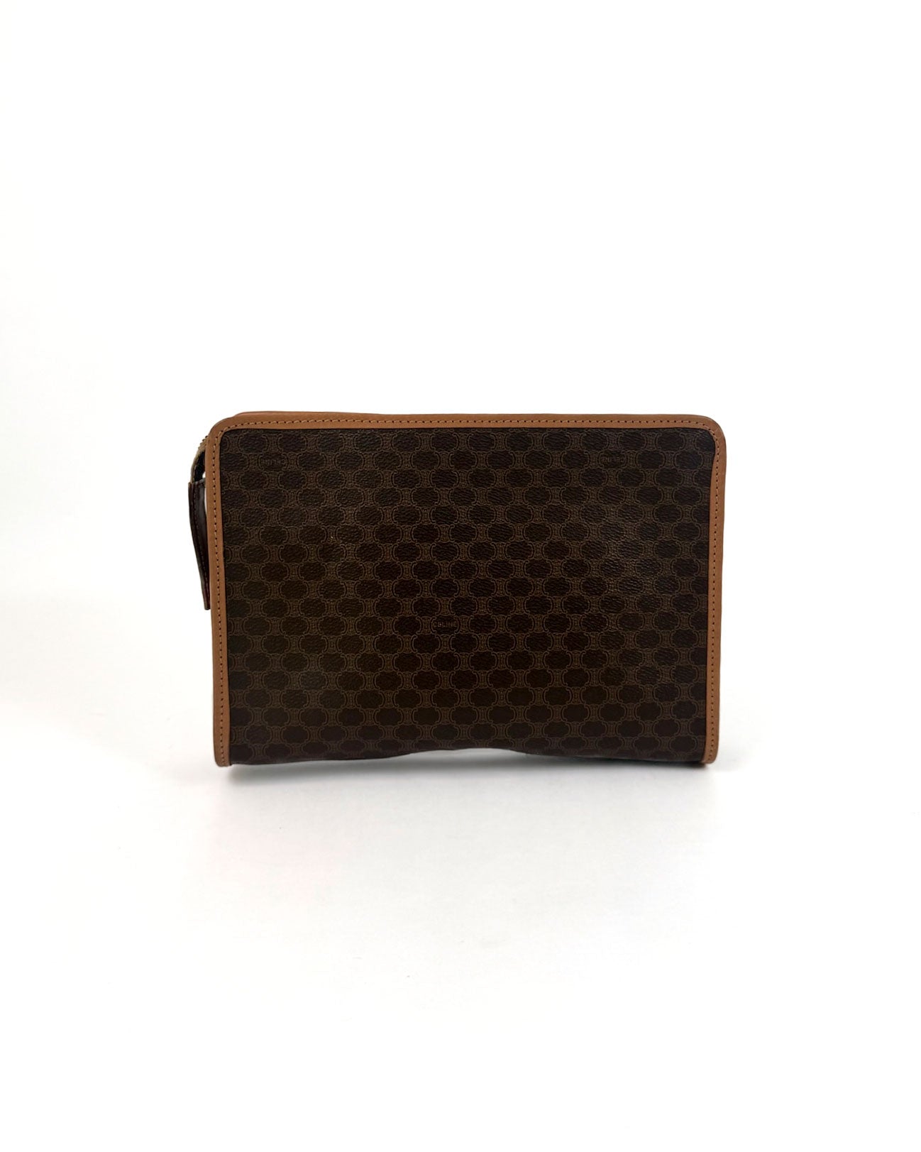 Céline Brown Macadam Canvas Clutch