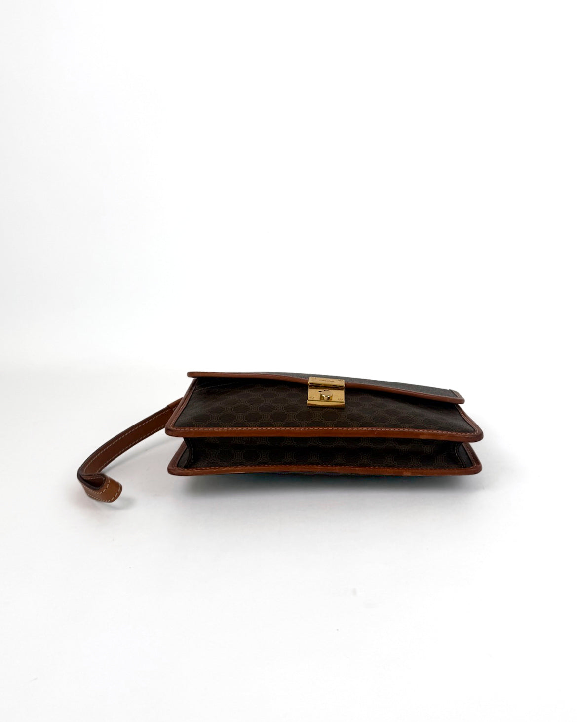 Céline Macadam Lock Wristlet Clutch