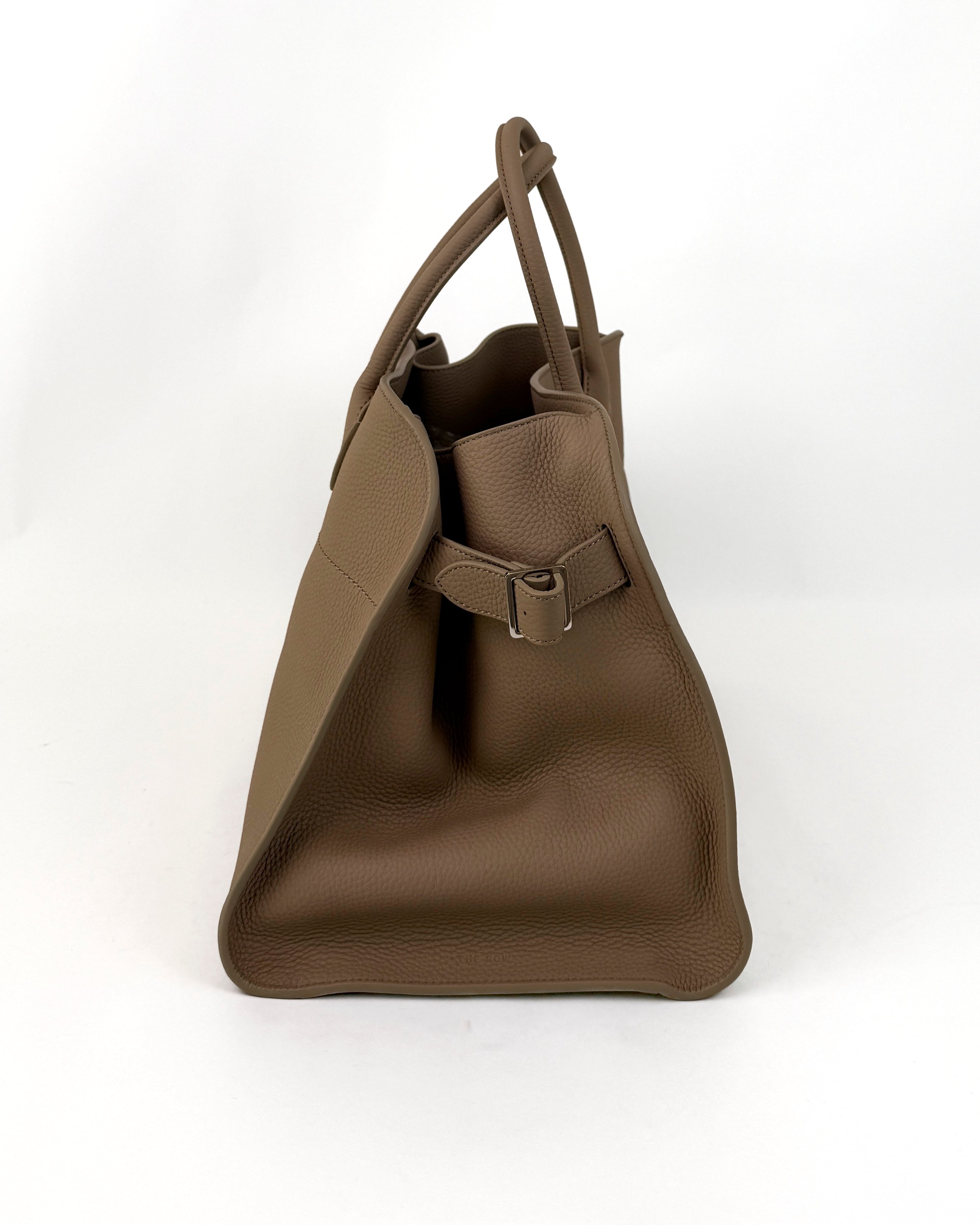 The Row Margaux 15 Pebble Leather Taupe New