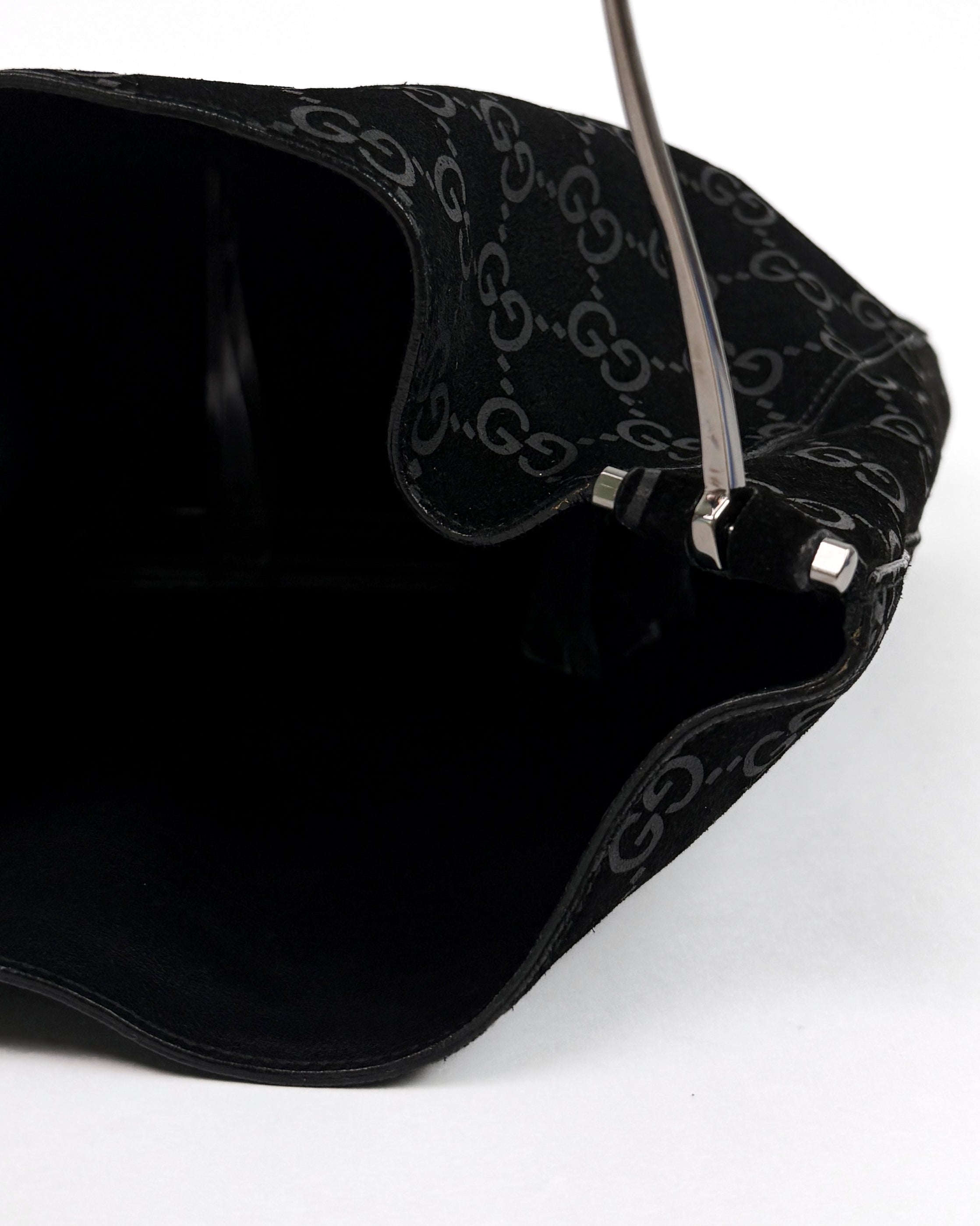 Gucci Tom Ford Slim Horsebit Black Suede GG Hobo Bag Best Seller