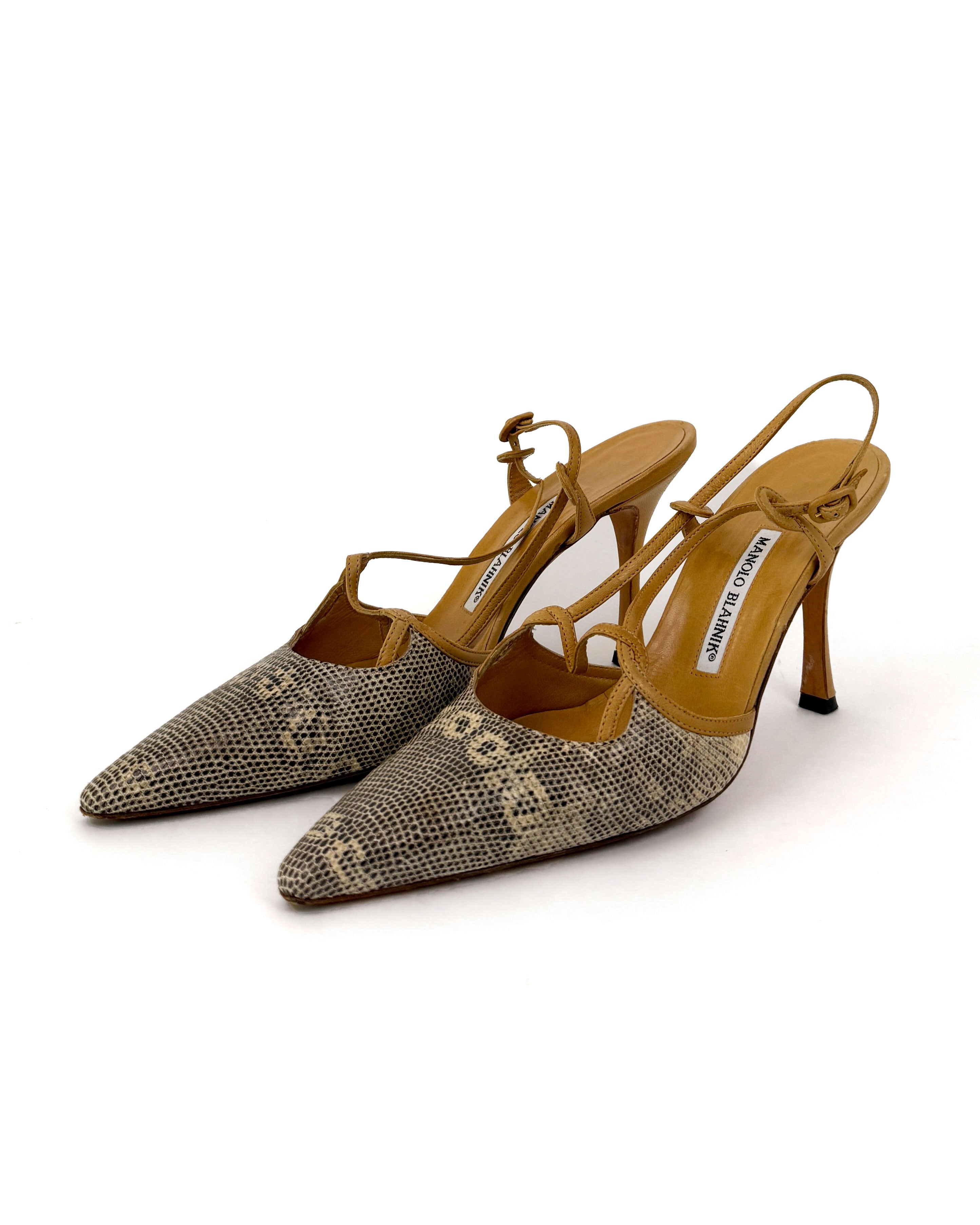 Manolo Blahnik Python Leather Heels - 40