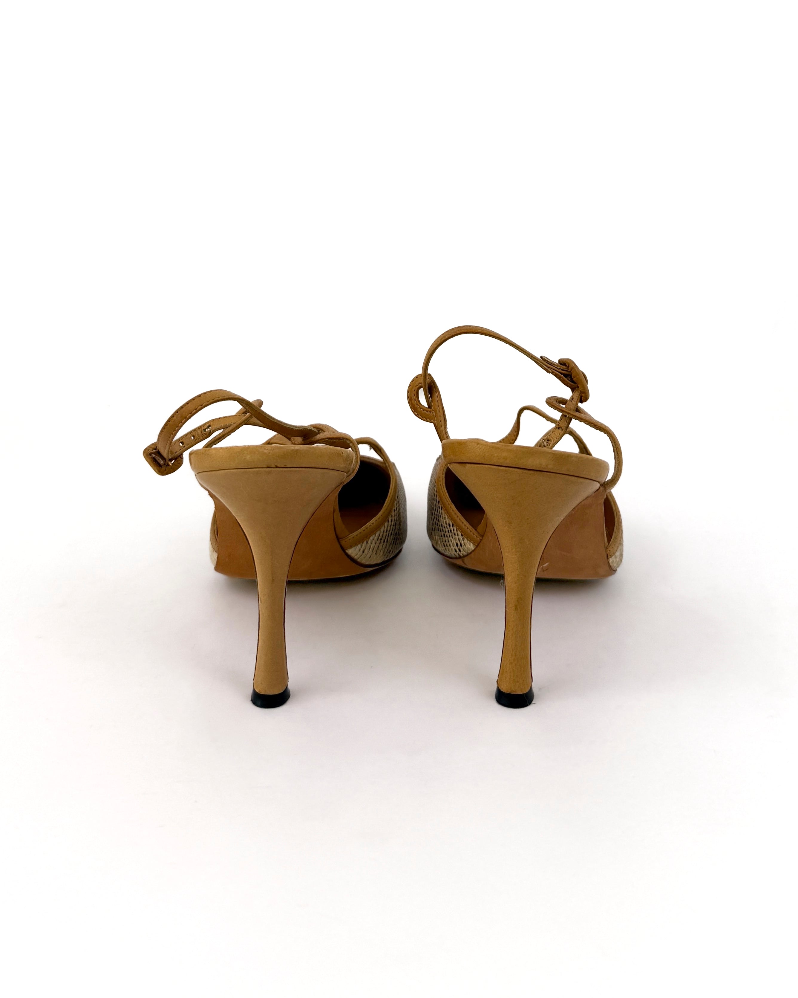 Manolo Blahnik Python Leather Heels - 40