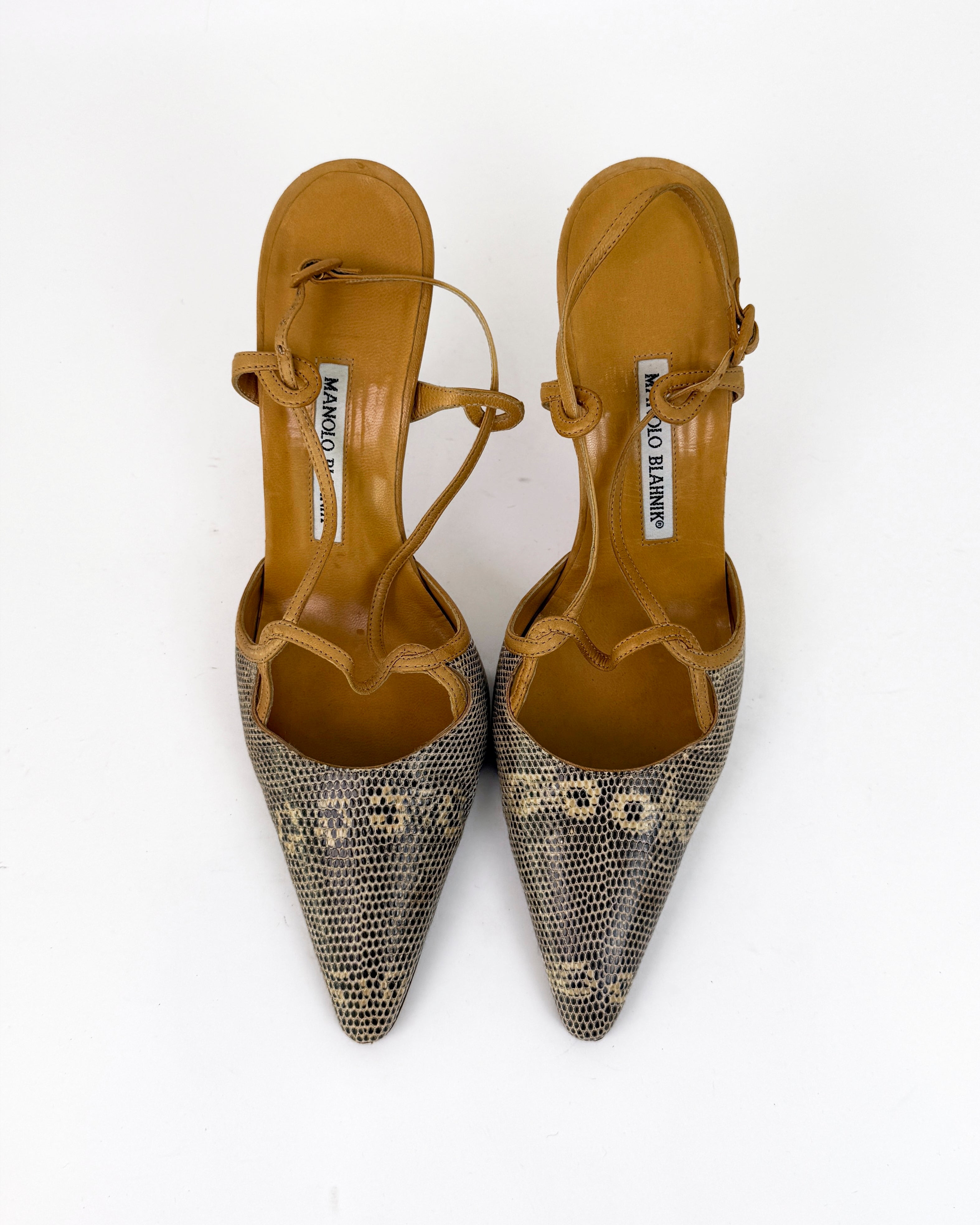 Manolo Blahnik Python Leather Heels - 40