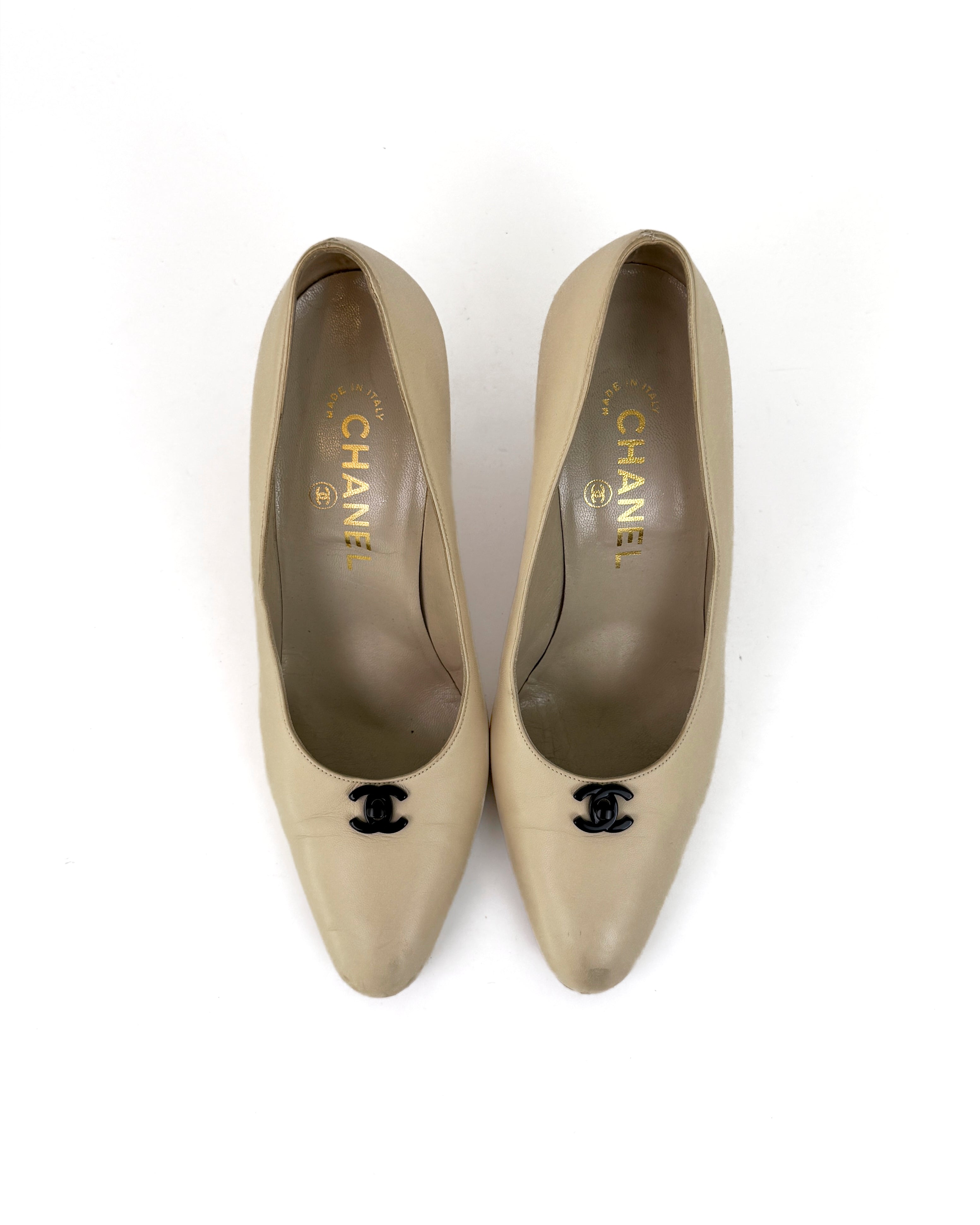 Chanel Vintage Leather Pumps - 37.5