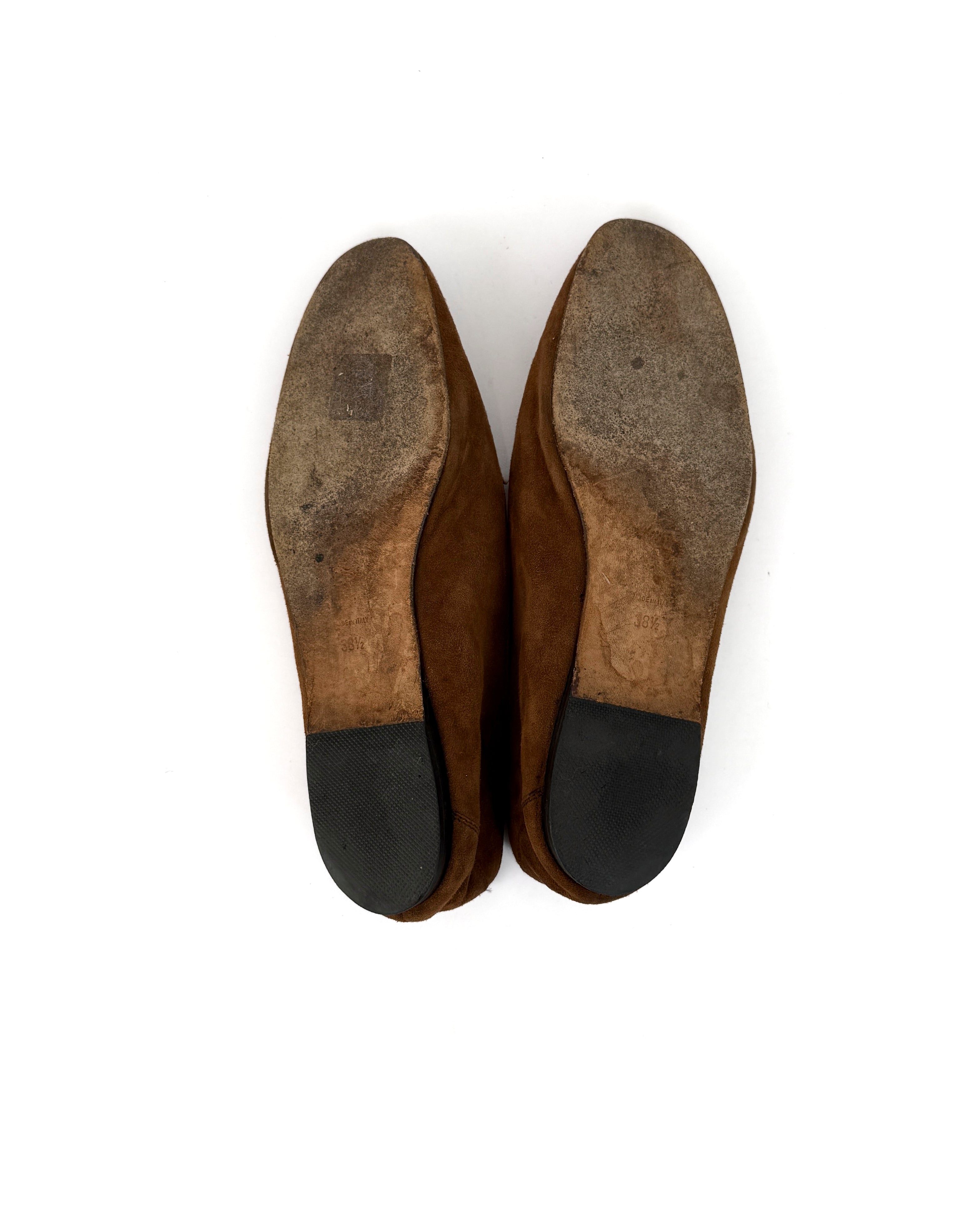 Chanel Vintage Brown Suede Loafers - 38.5