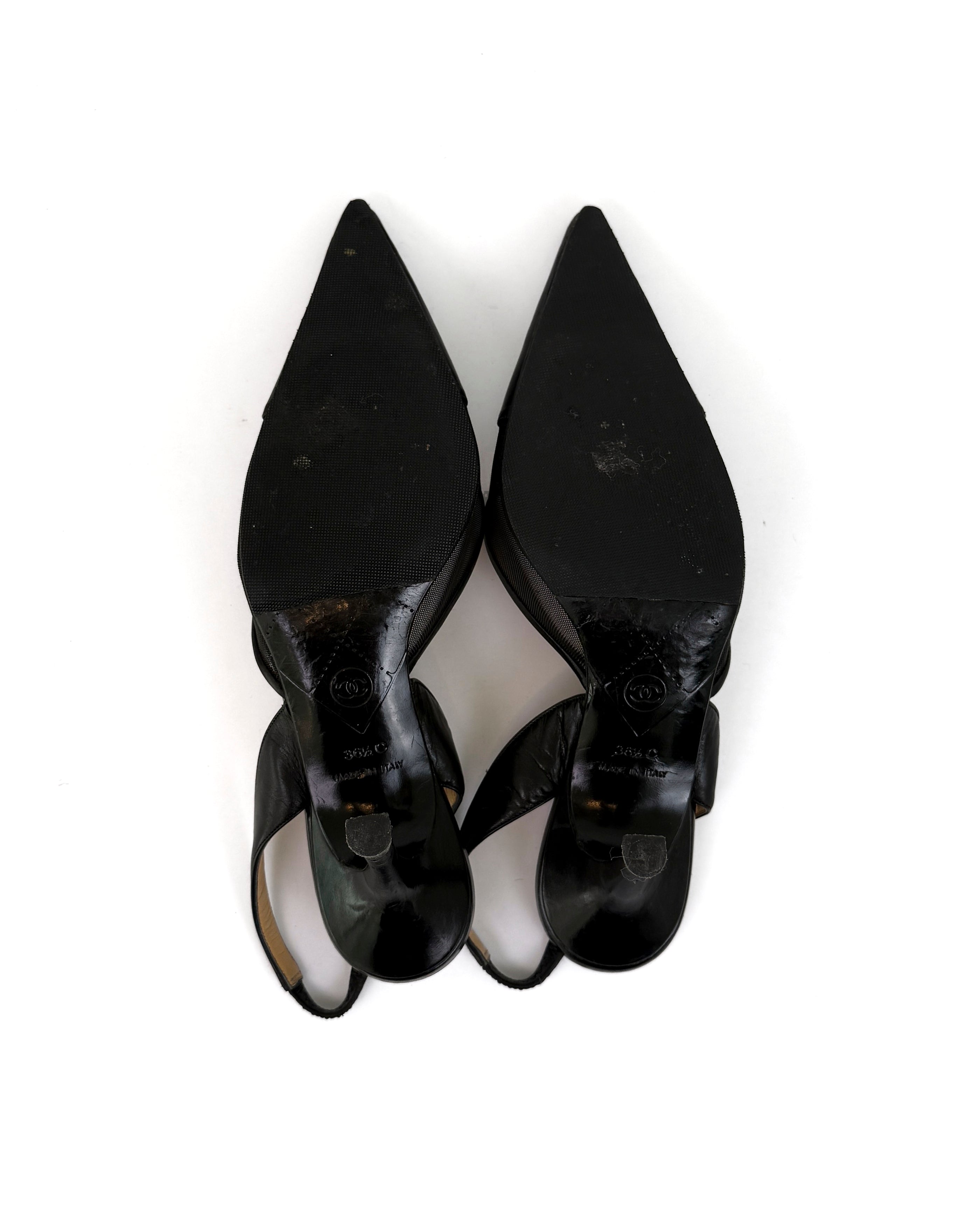 Chanel Vintage Mesh Slingback Pumps - 36.5