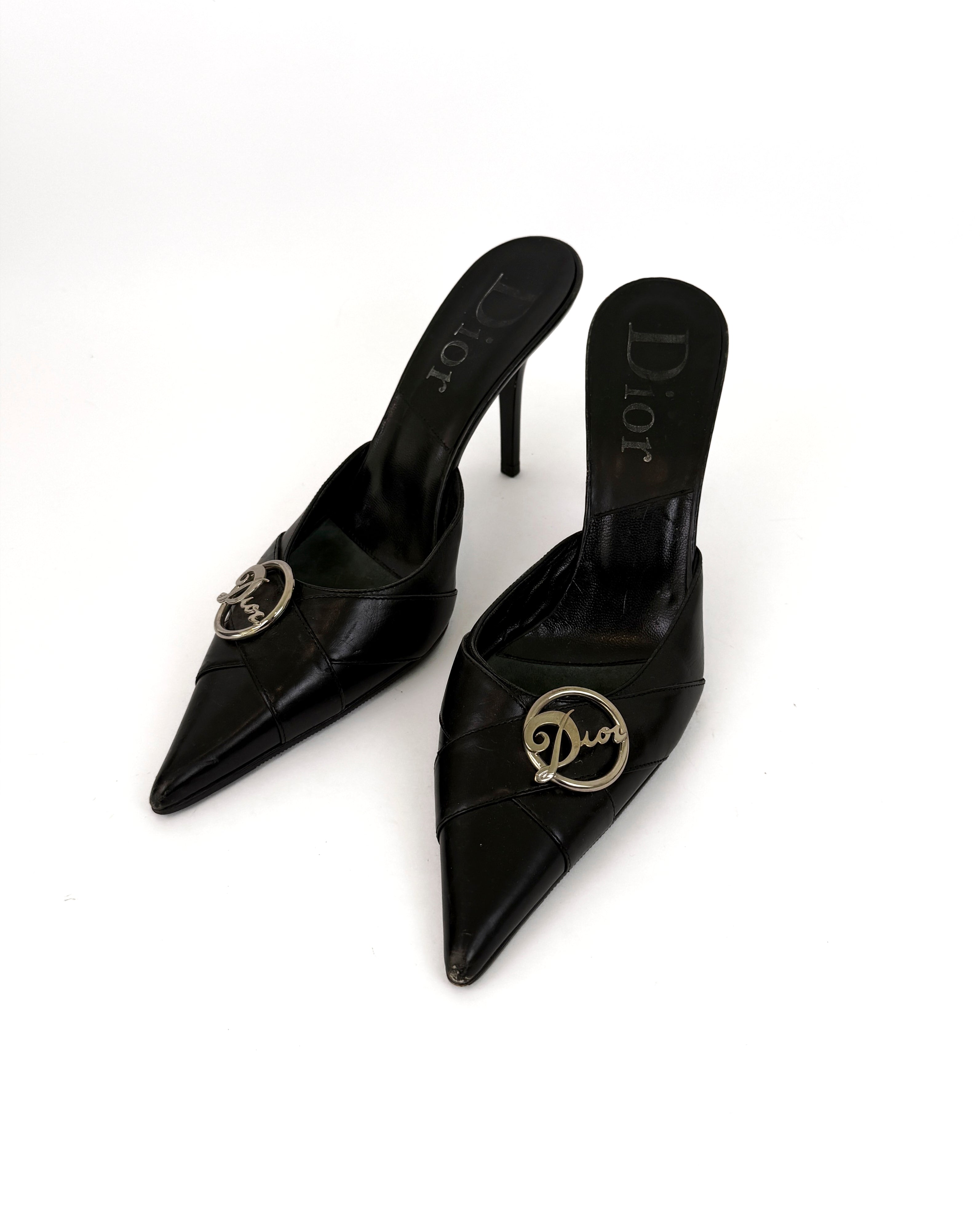 Dior Vintage Black Mules - 39