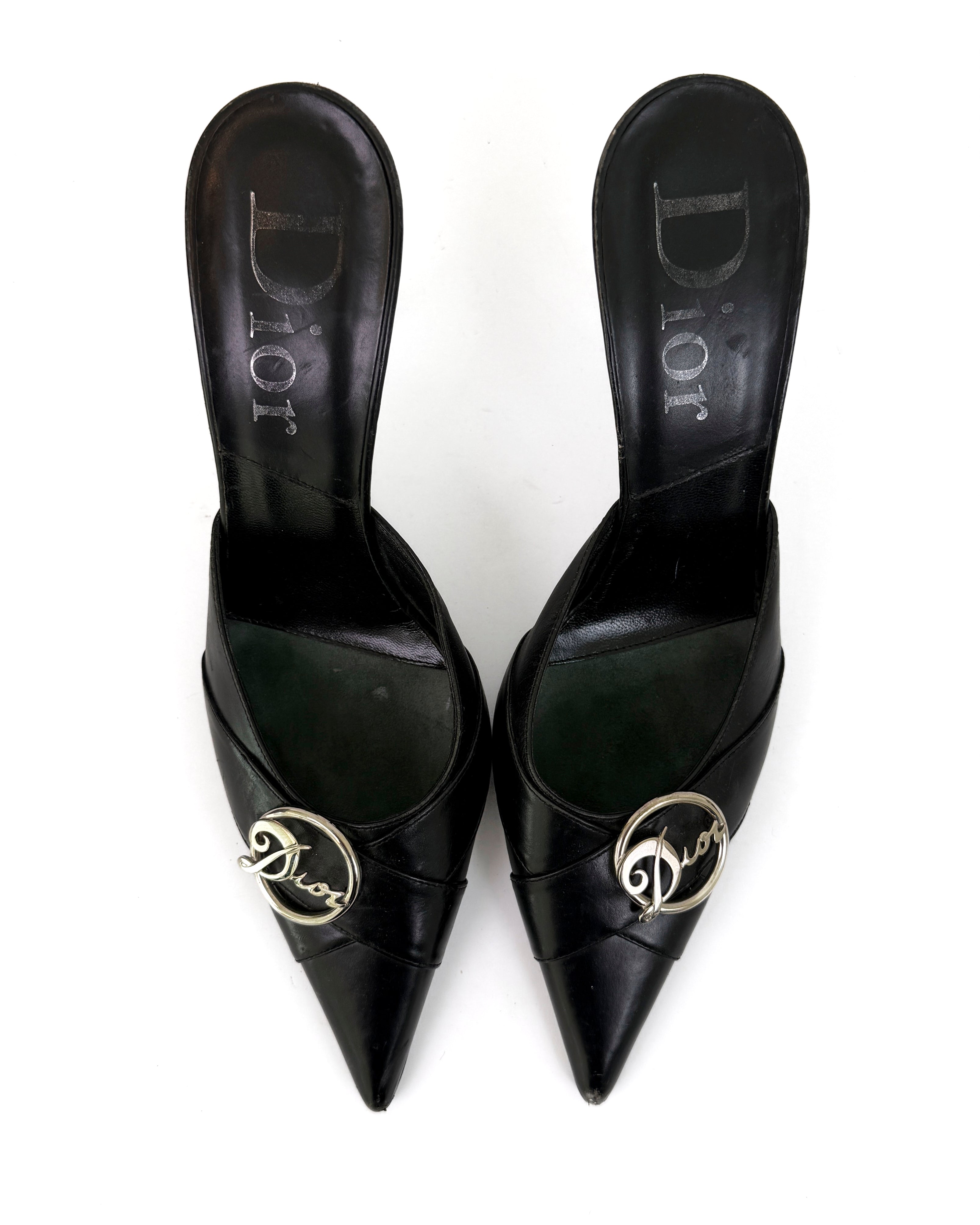 Dior Vintage Black Mules - 39