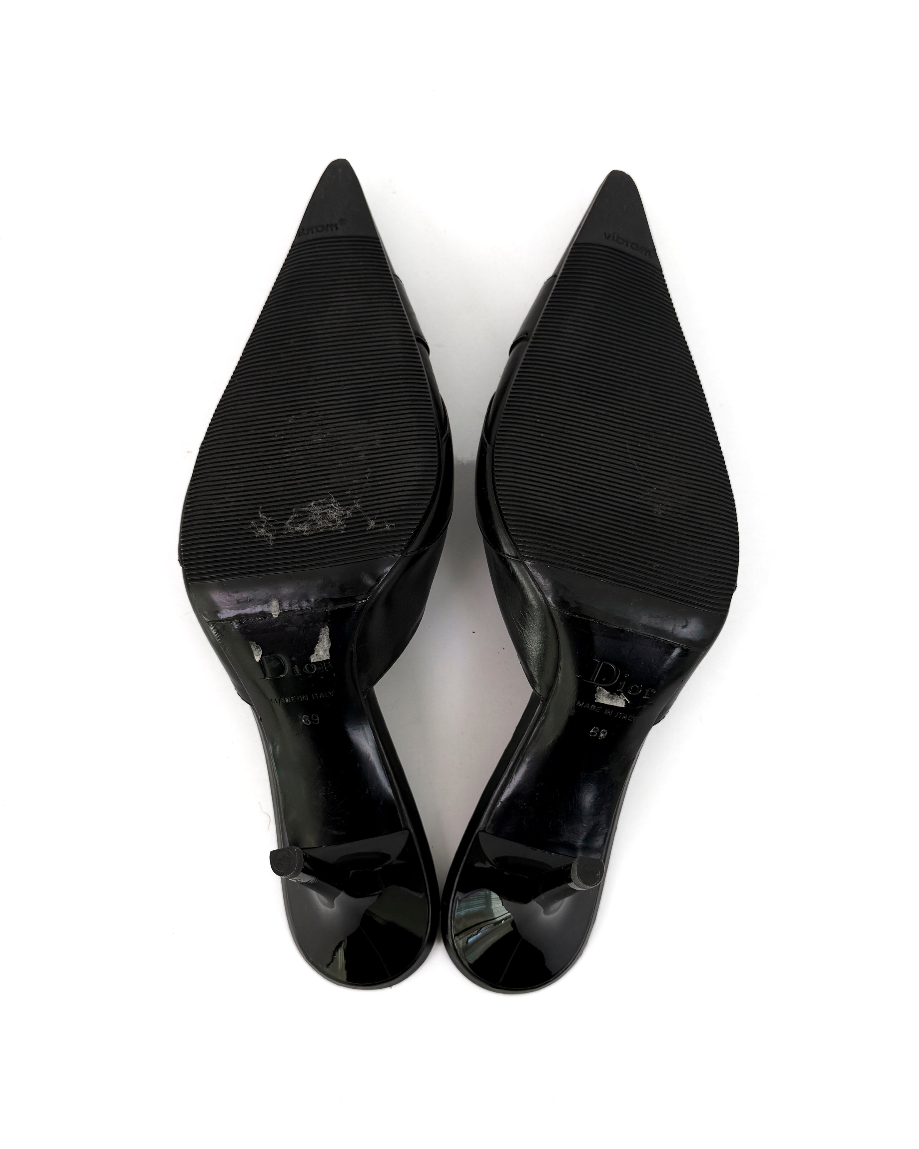 Dior Vintage Black Mules - 39