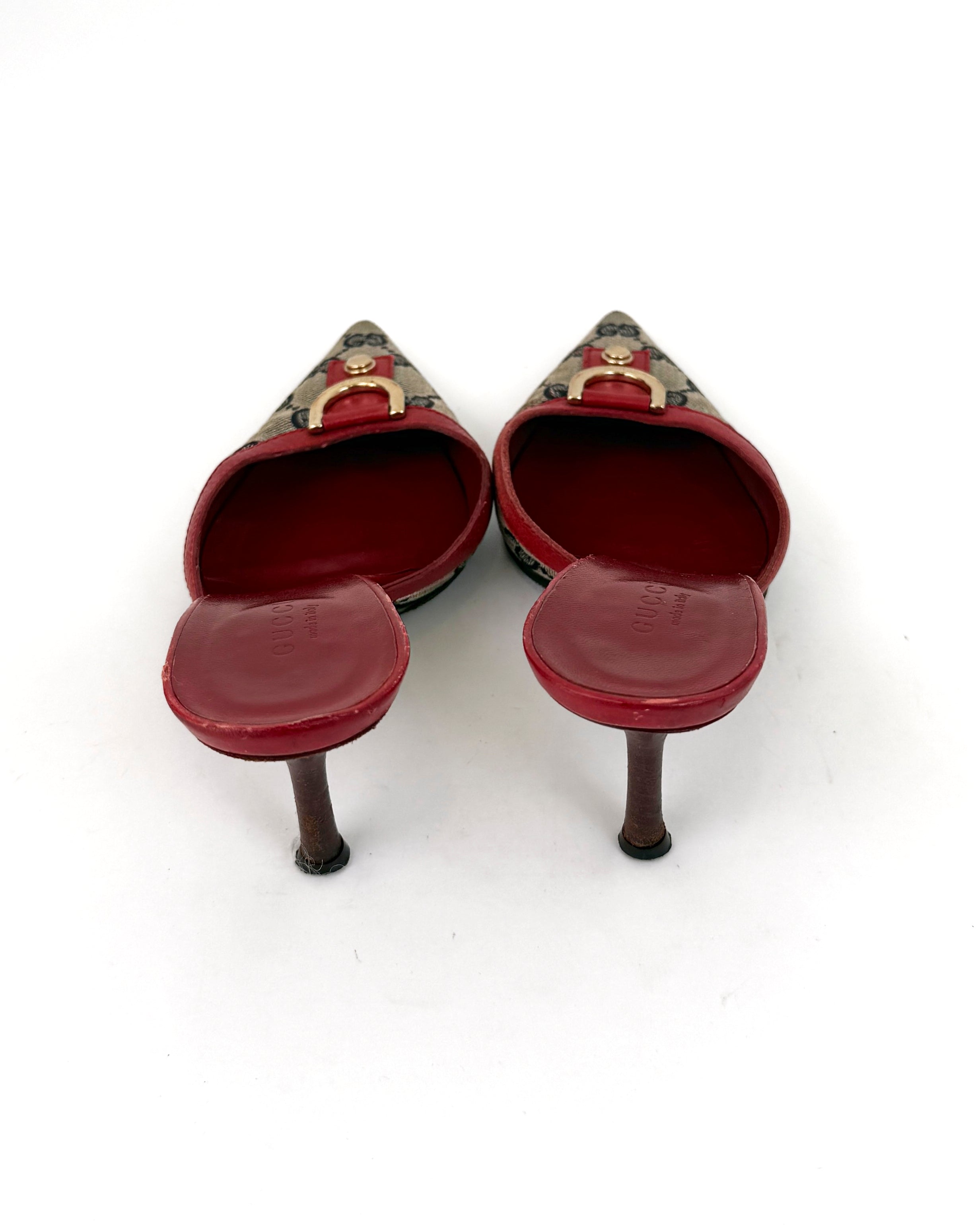 Gucci Vintage GG Canvas Mules - 36