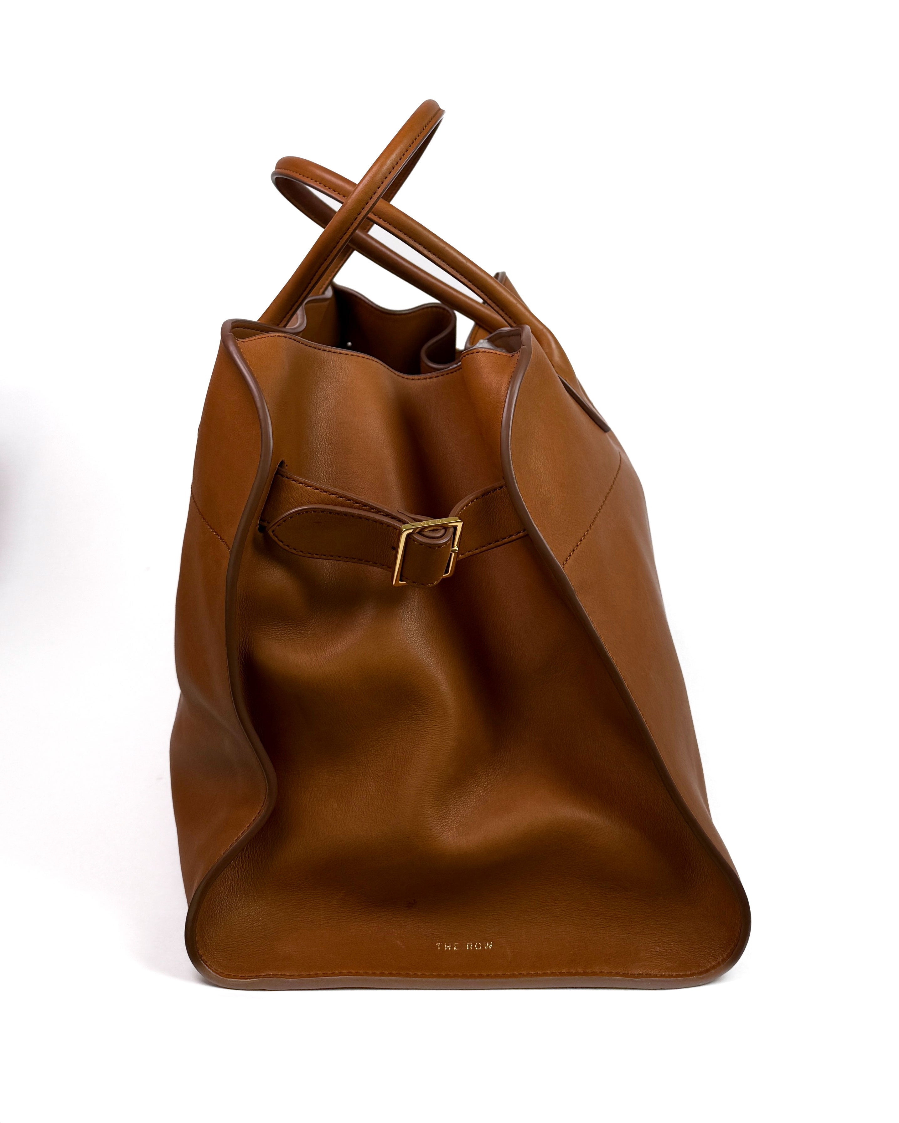 The Row Margaux 15 Smooth Leather Camel