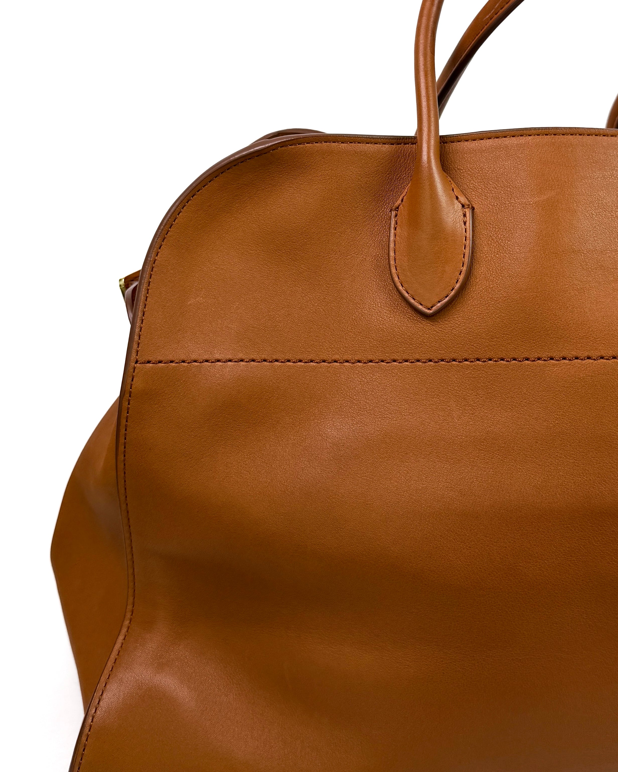 The Row Margaux 15 Smooth Leather Camel
