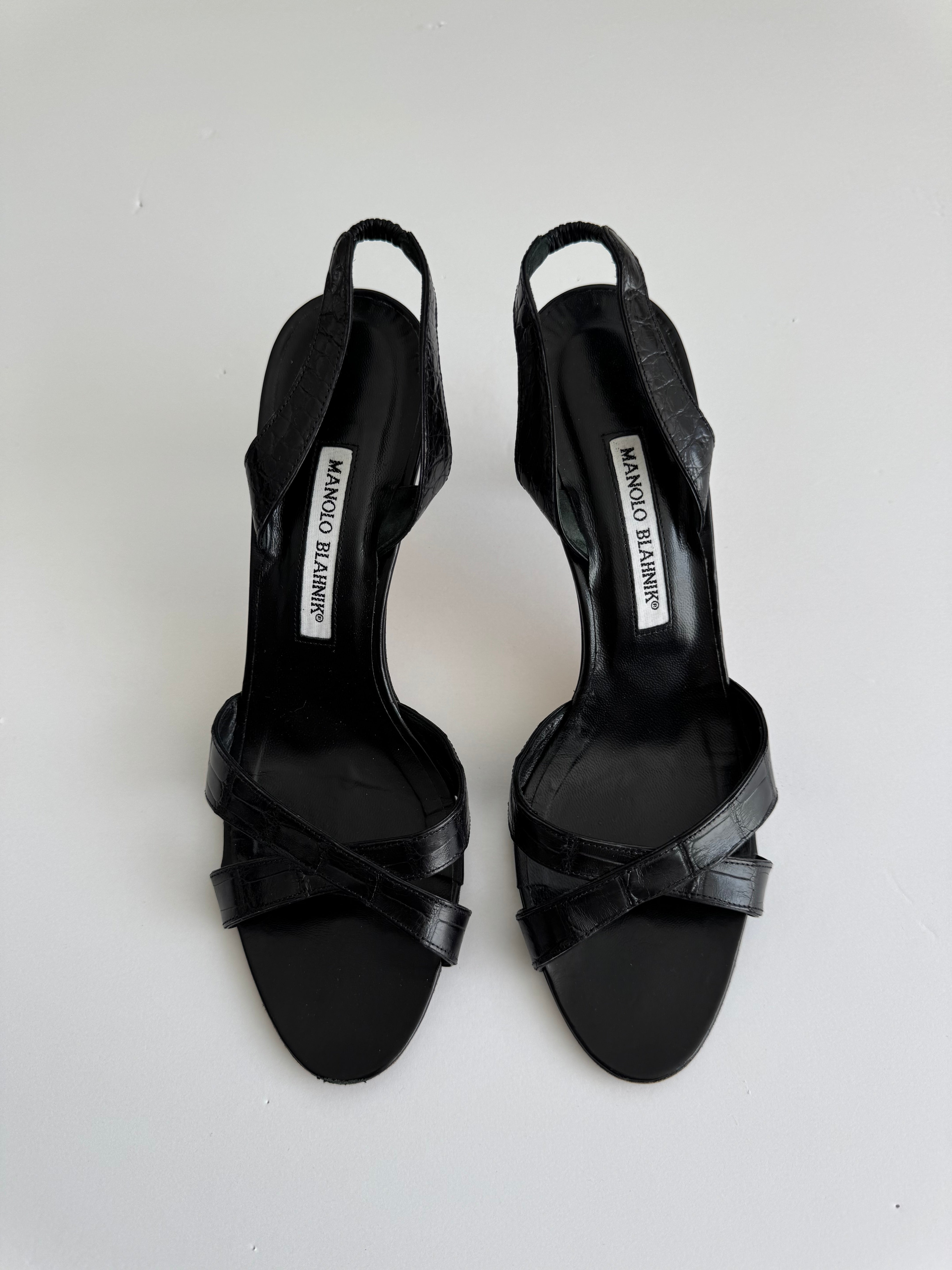 Manolo Blahnik Vintage Slingback Croc