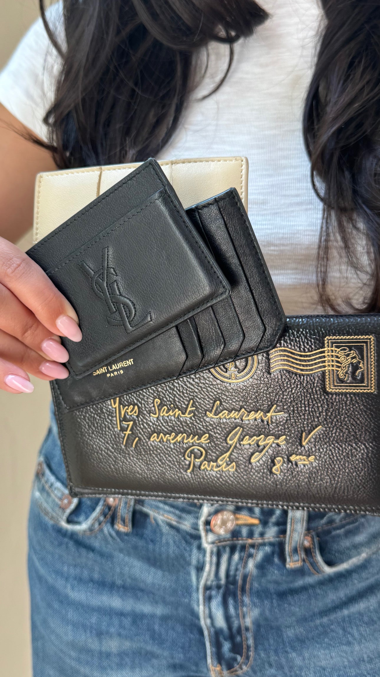YSL Black Leather Card Holder