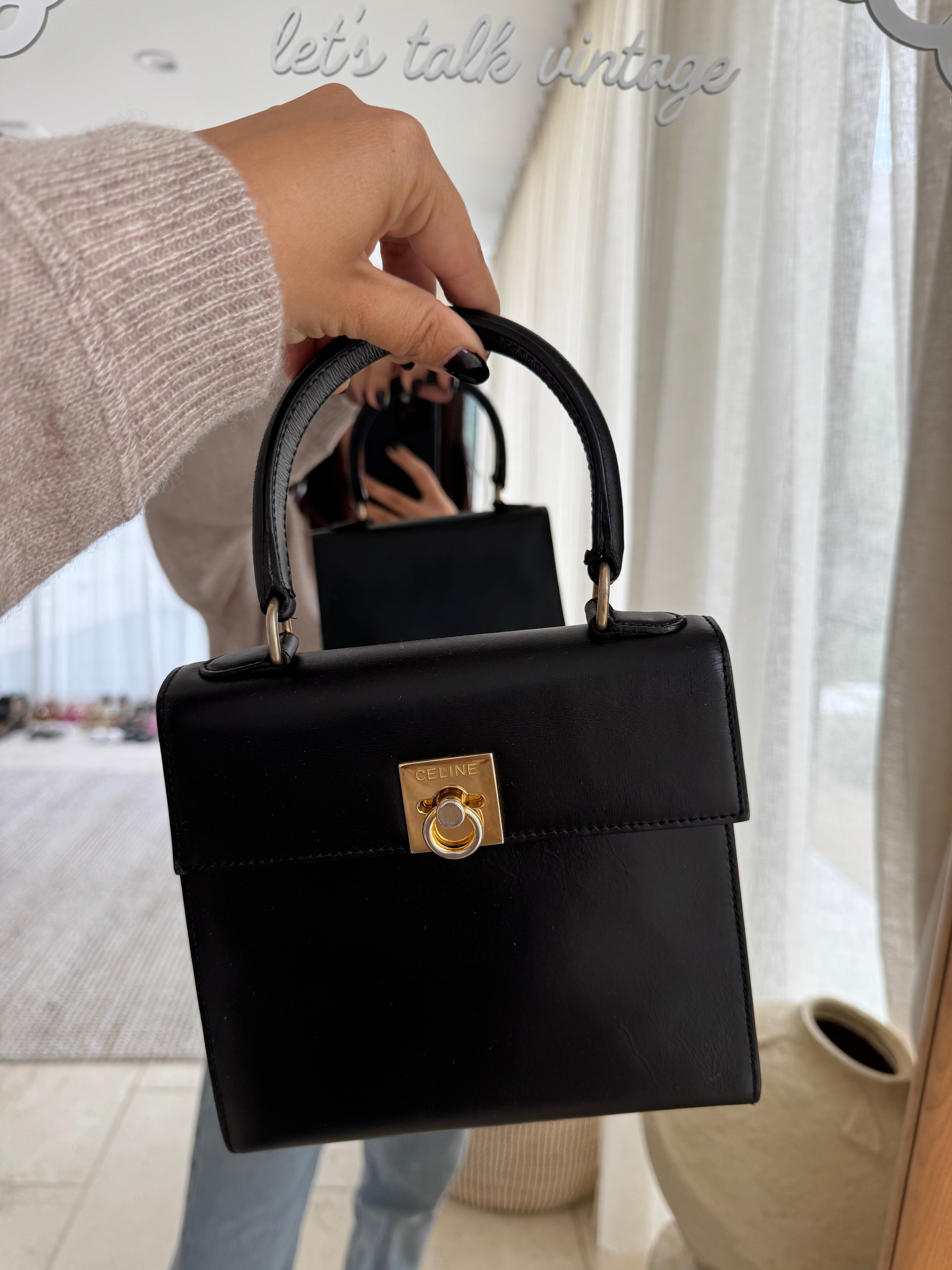 Celine Black Leather Handbag