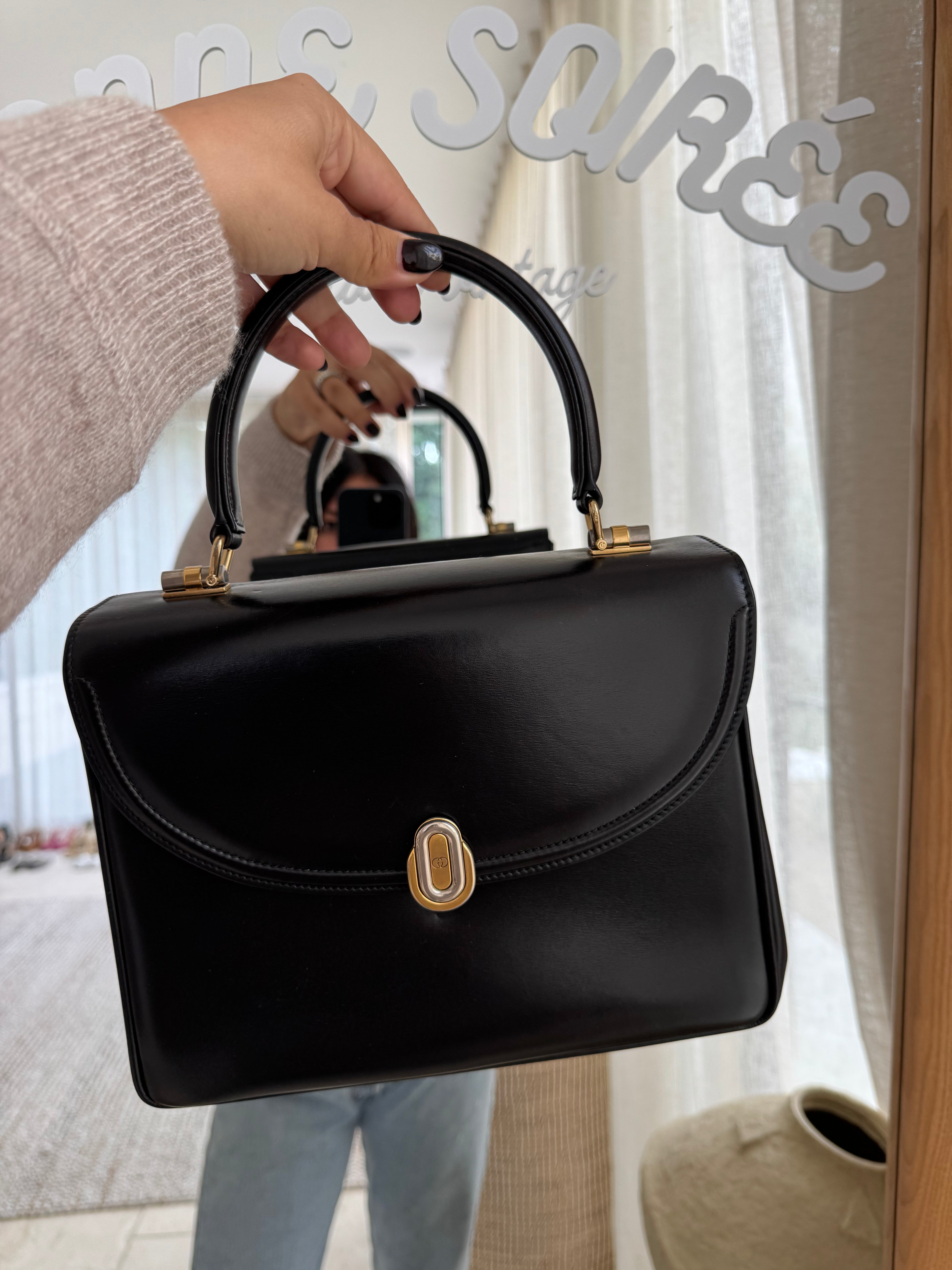 Gucci Black Leather Handbag