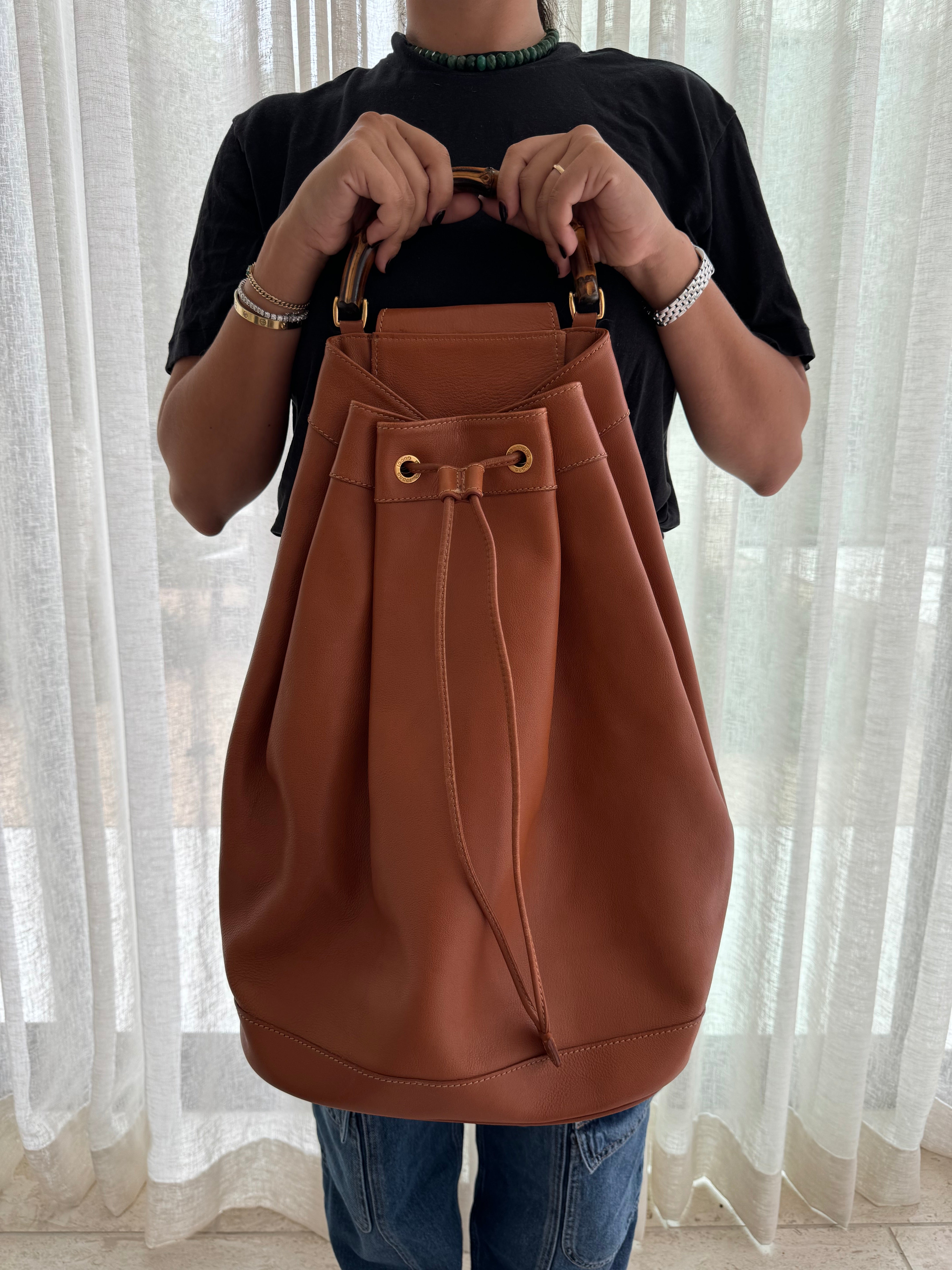 Gucci Brown Leather Crossbody Bag Large