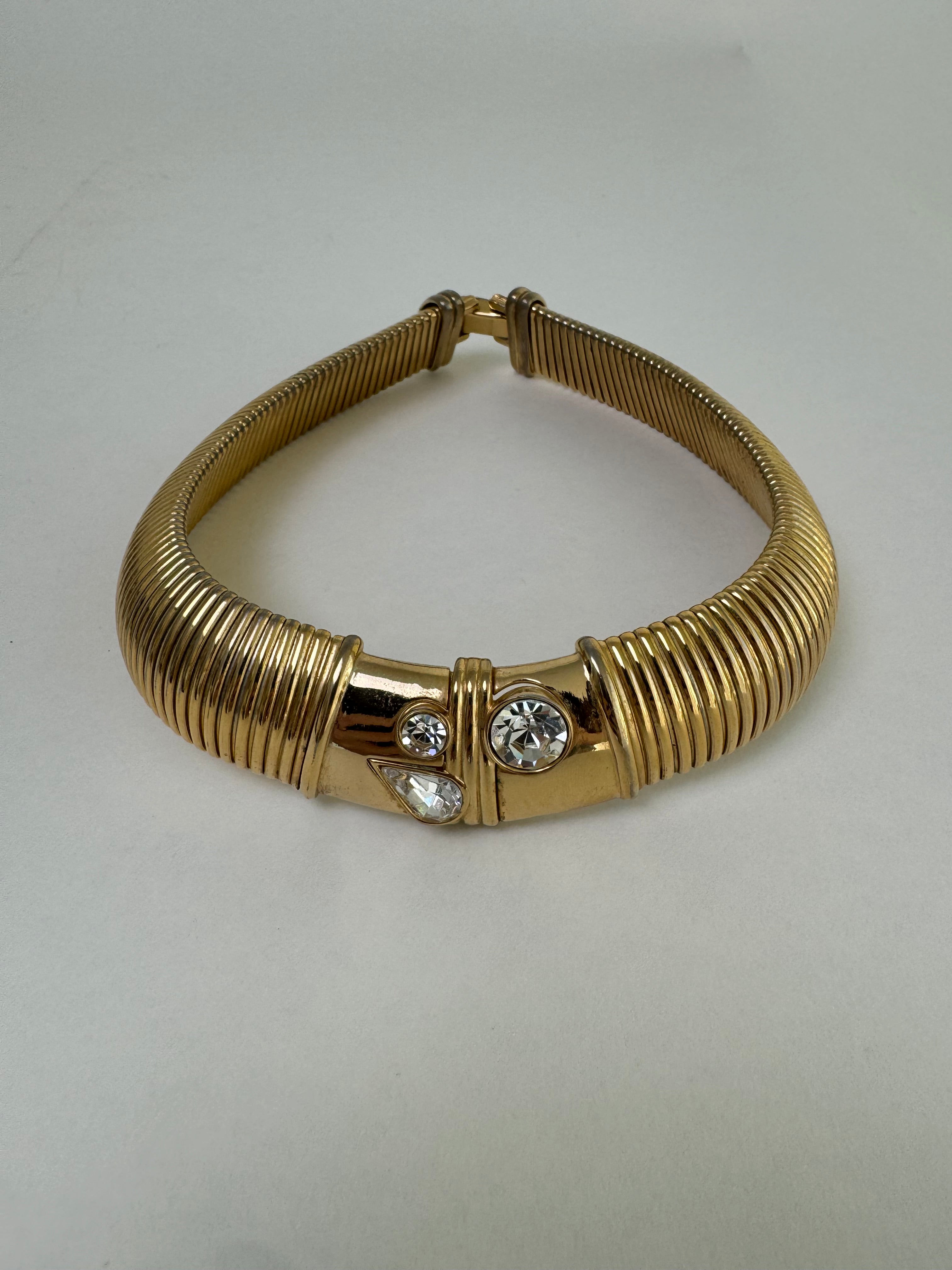 Givenchy Vintage Rhinestone Gold Choker