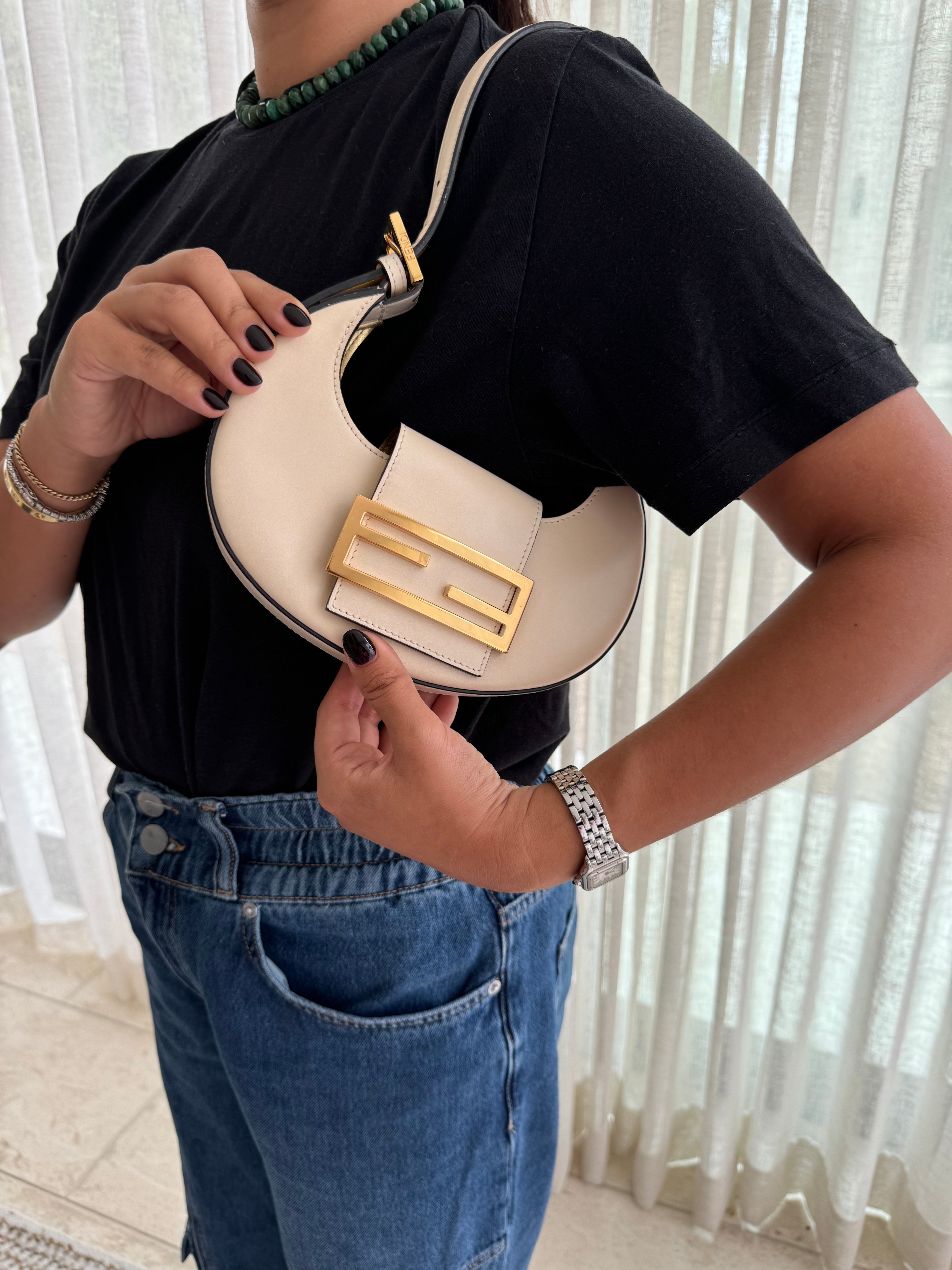 Fendi Ivory Leather Handbag