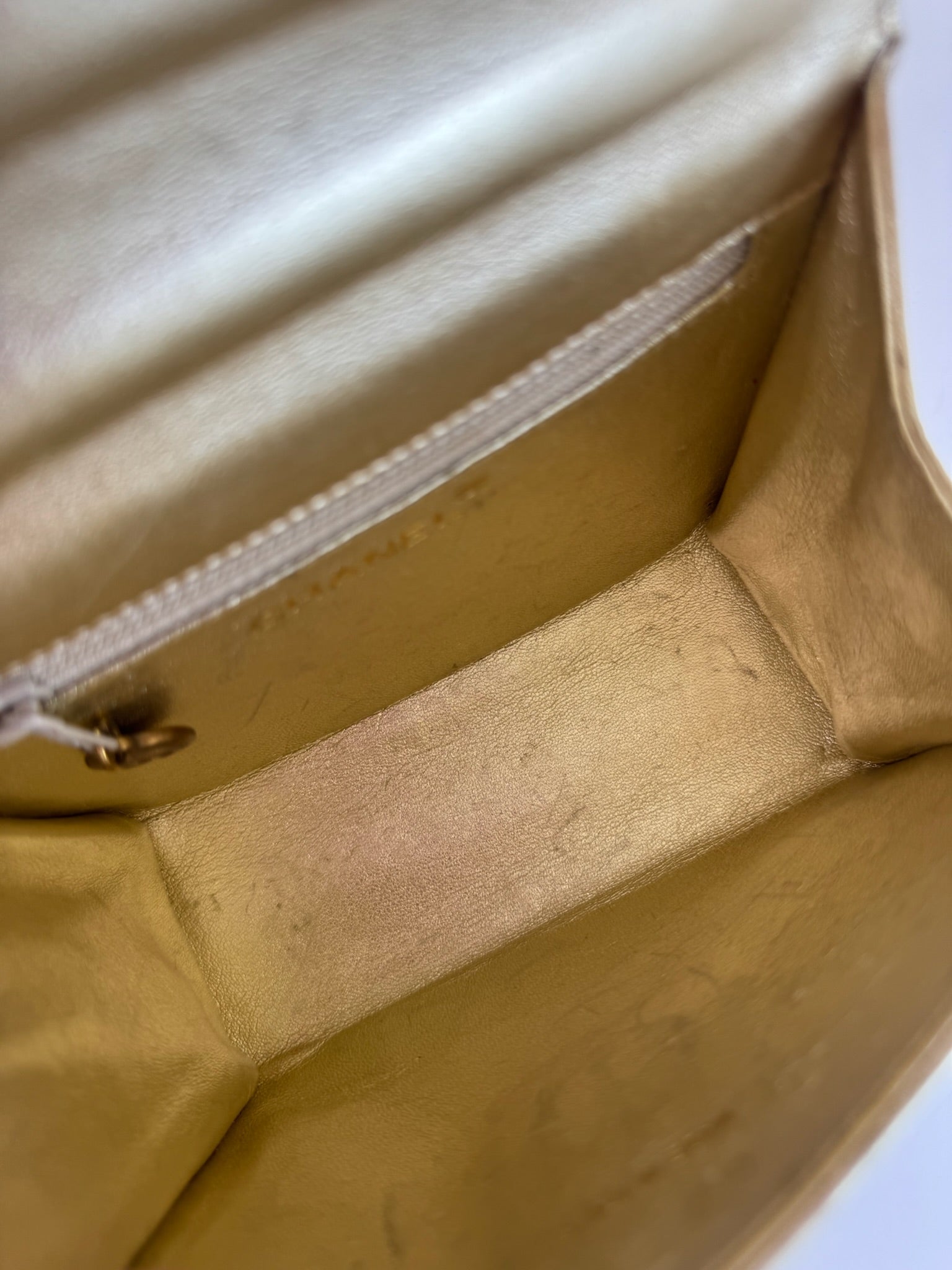 Chanel Vintage Satin Handbag Gold Rare