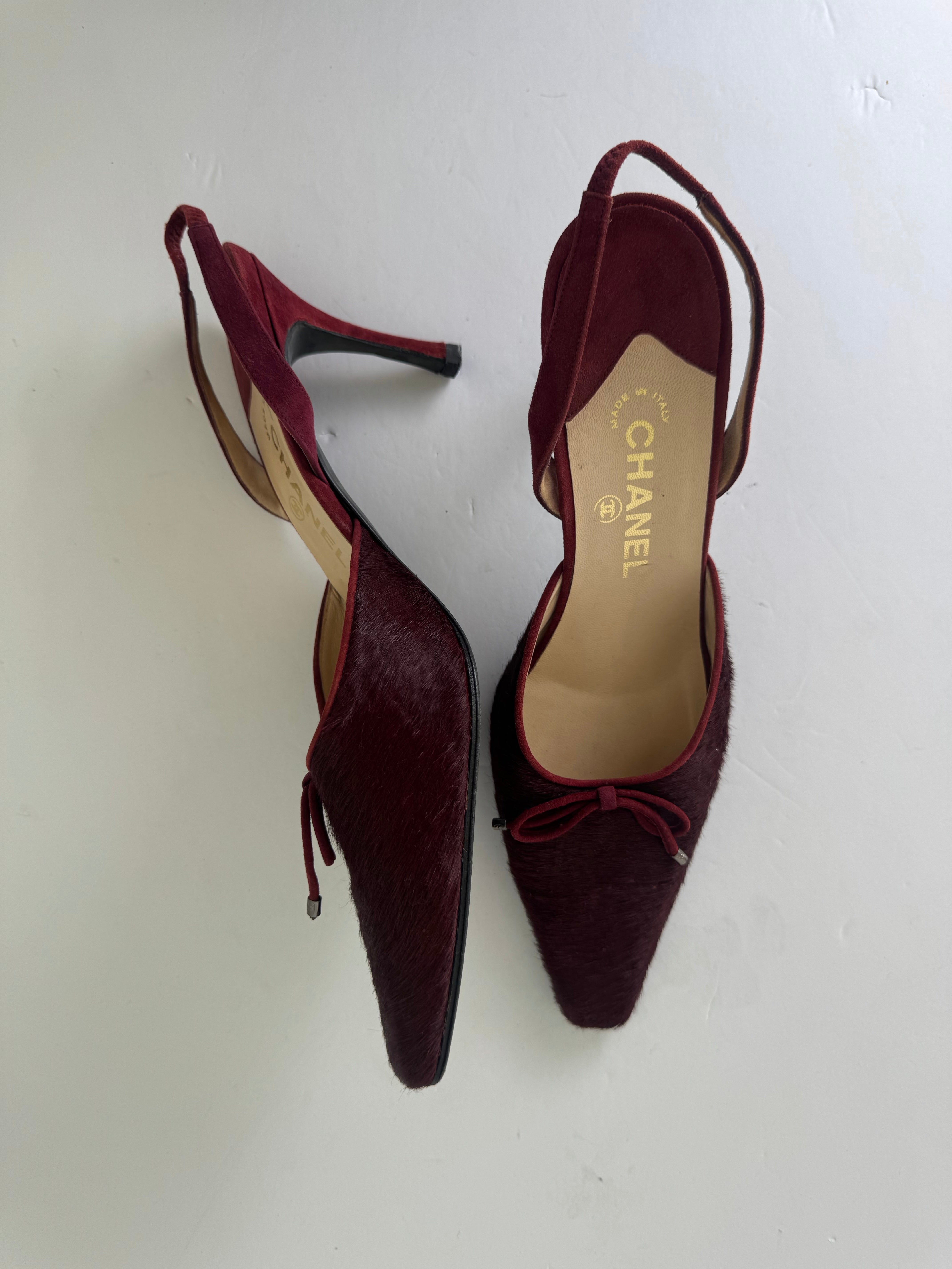 Chanel Pony Hair Slingbacks Rare 40