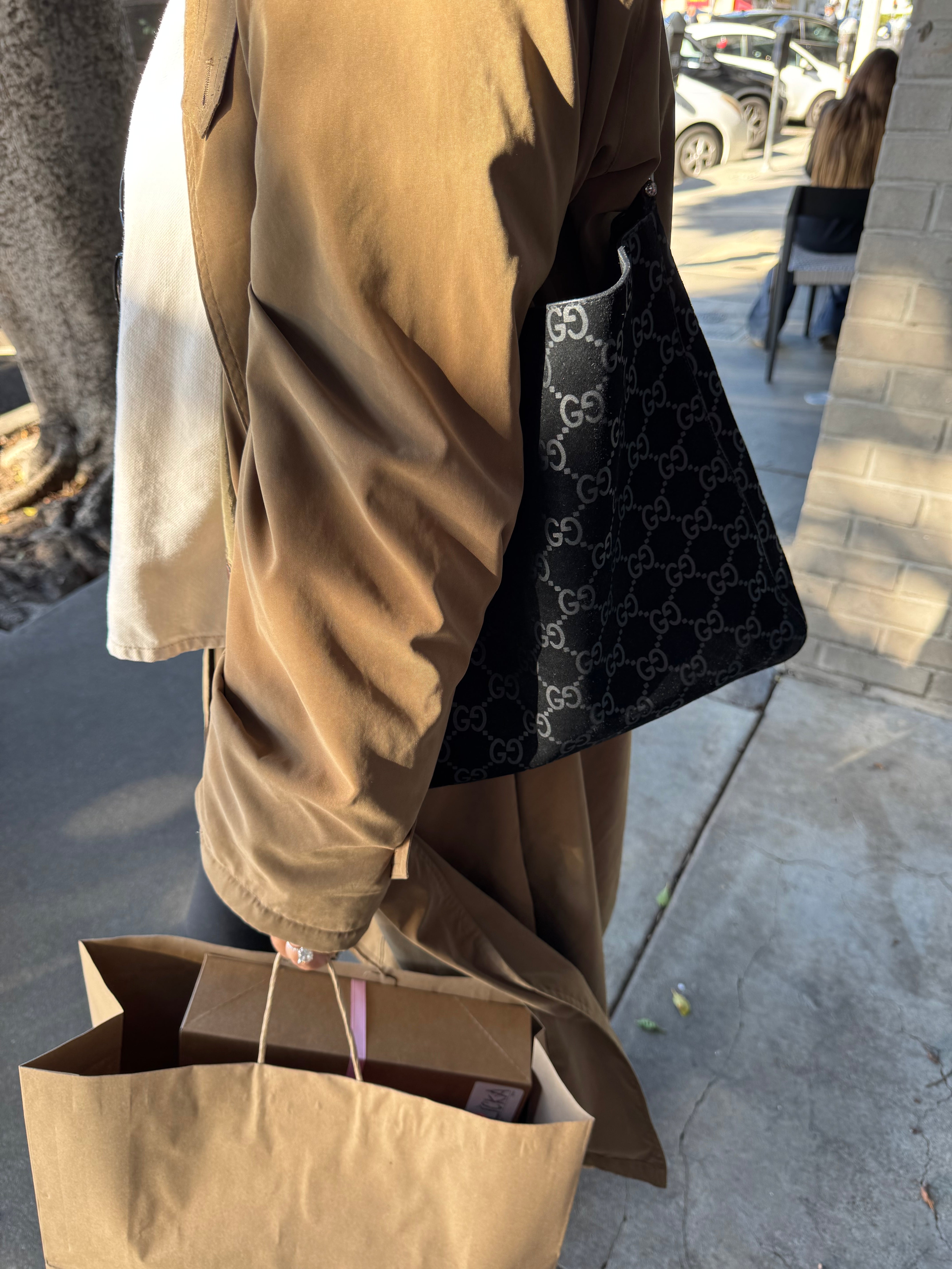 Gucci Tom Ford Slim Horsebit Black Suede GG Hobo Bag Best Seller