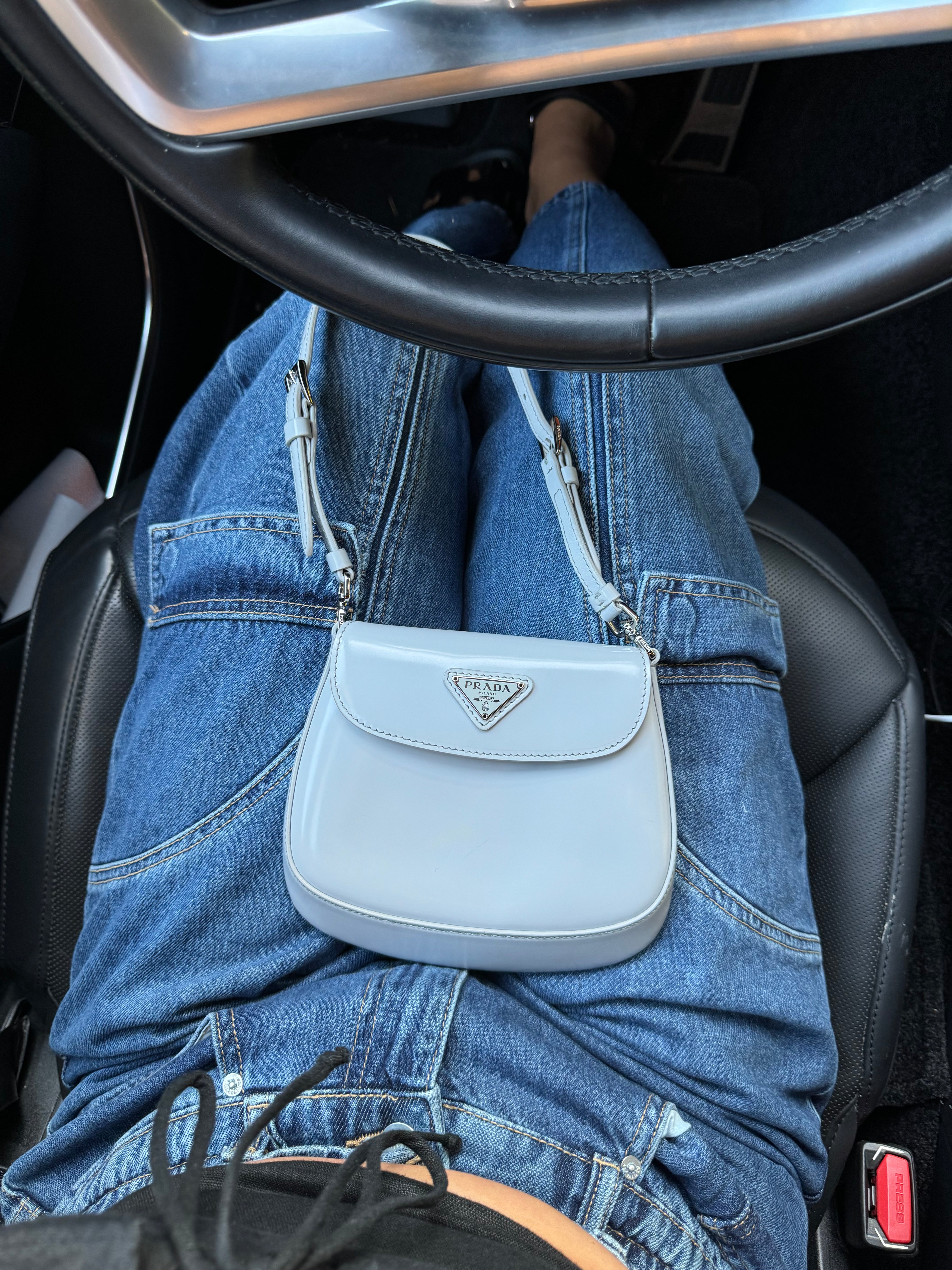 Prada Cleo Shoulder Bag Baby Blue