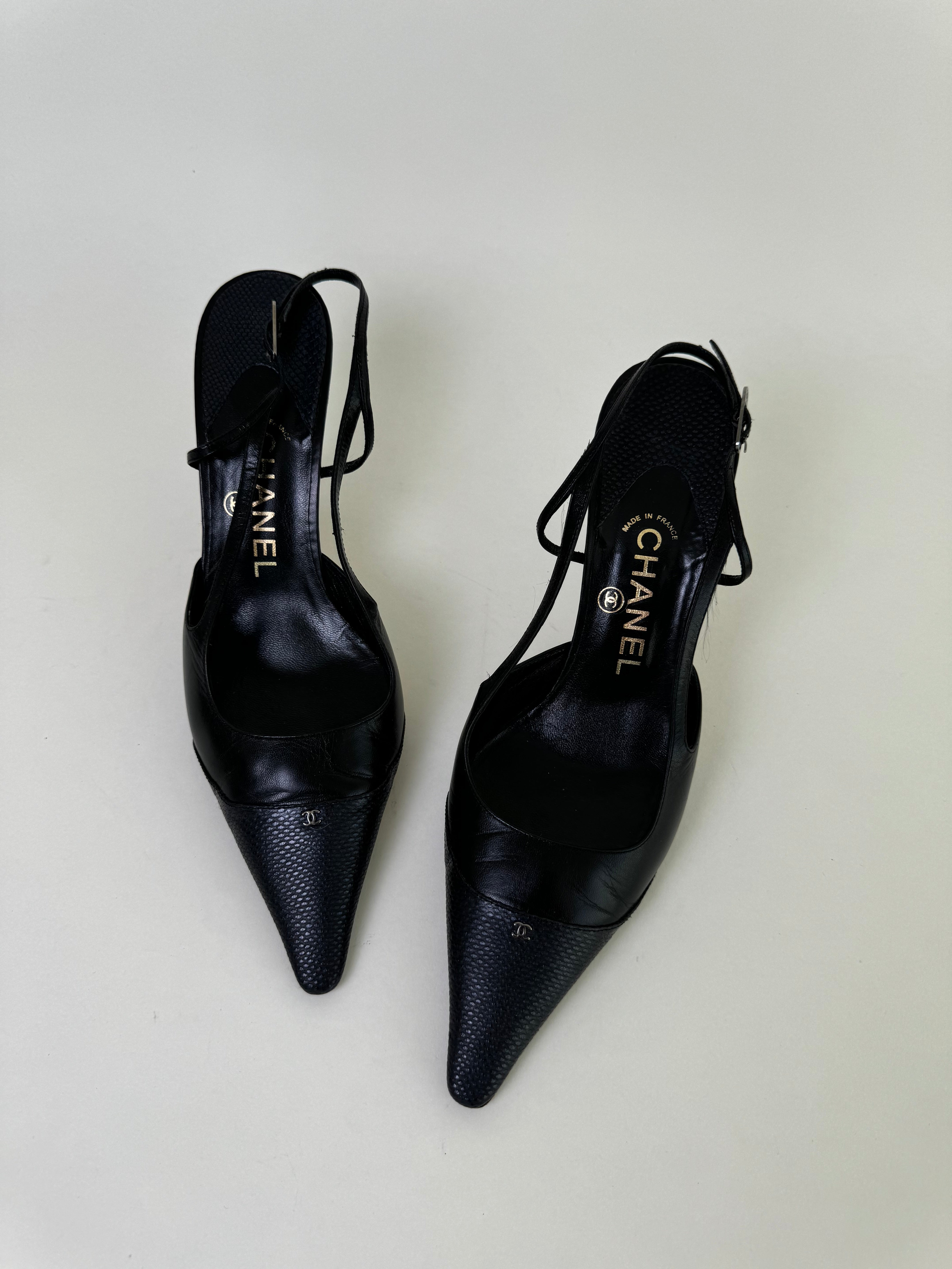 Chanel Vintage Slingbacks 38.5