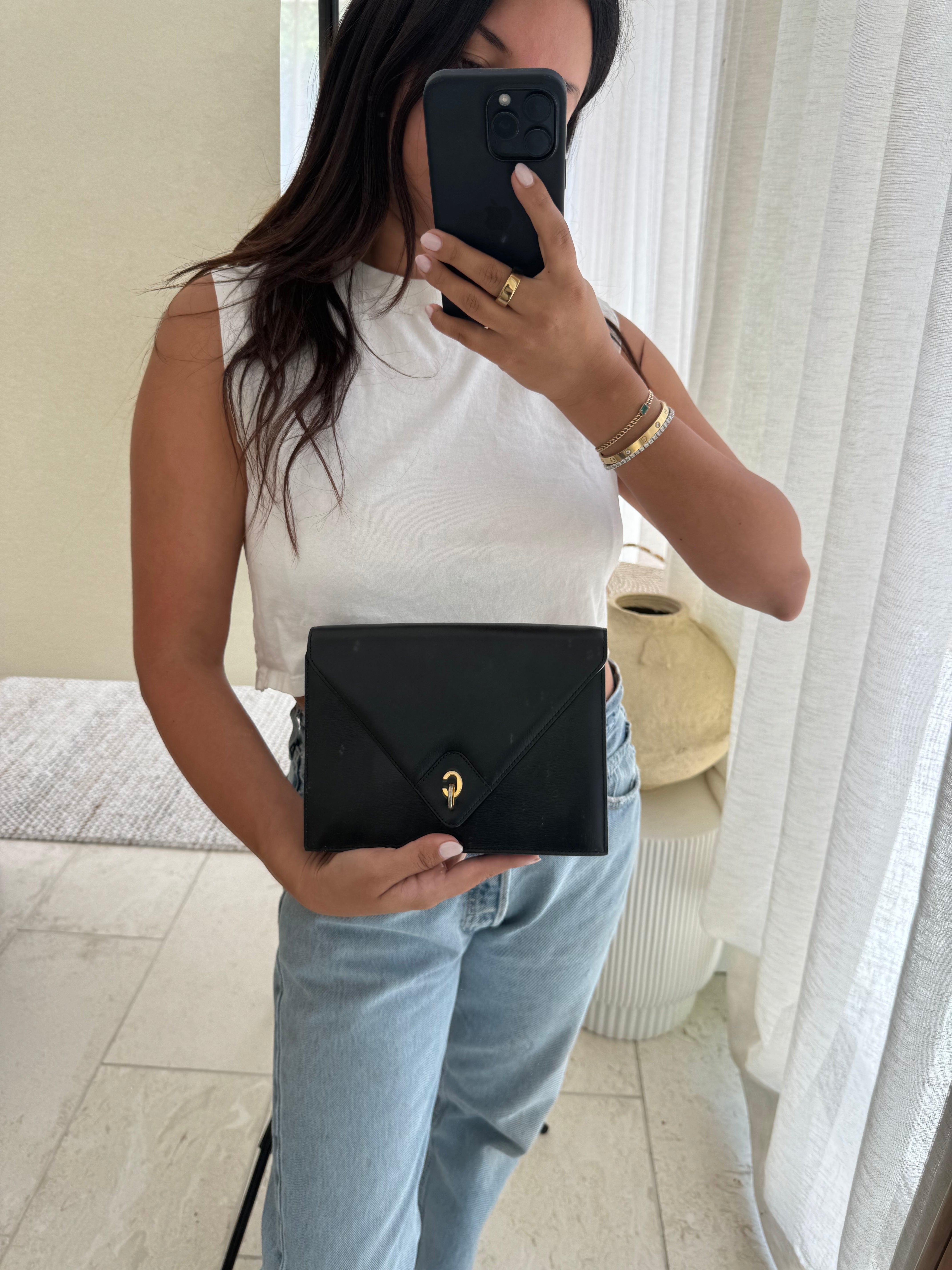 Christian Dior Vintage Leather Clutch/Cross Body Bag