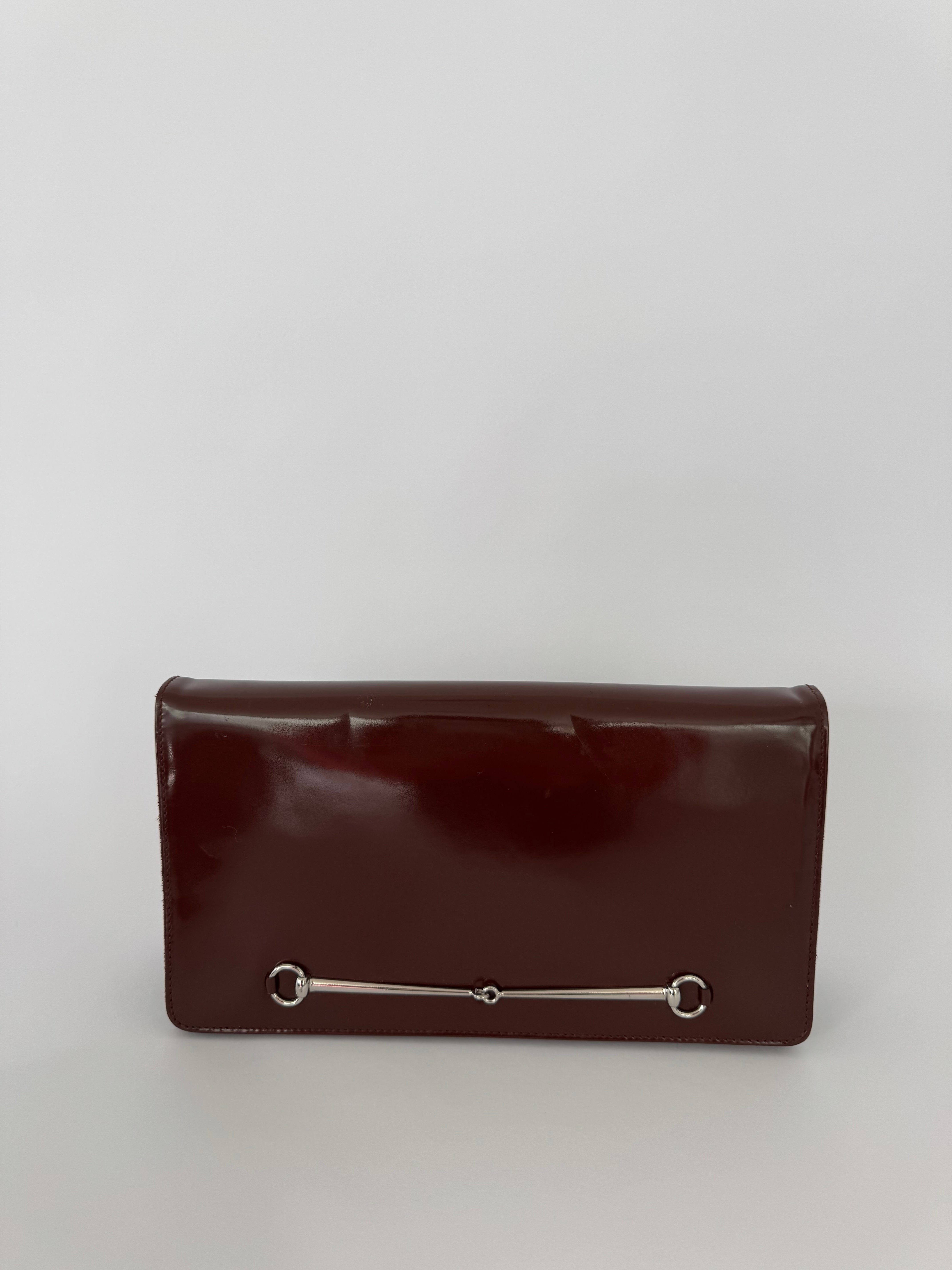 Gucci Tom Ford Slim Horsebit Clutch Burgundy