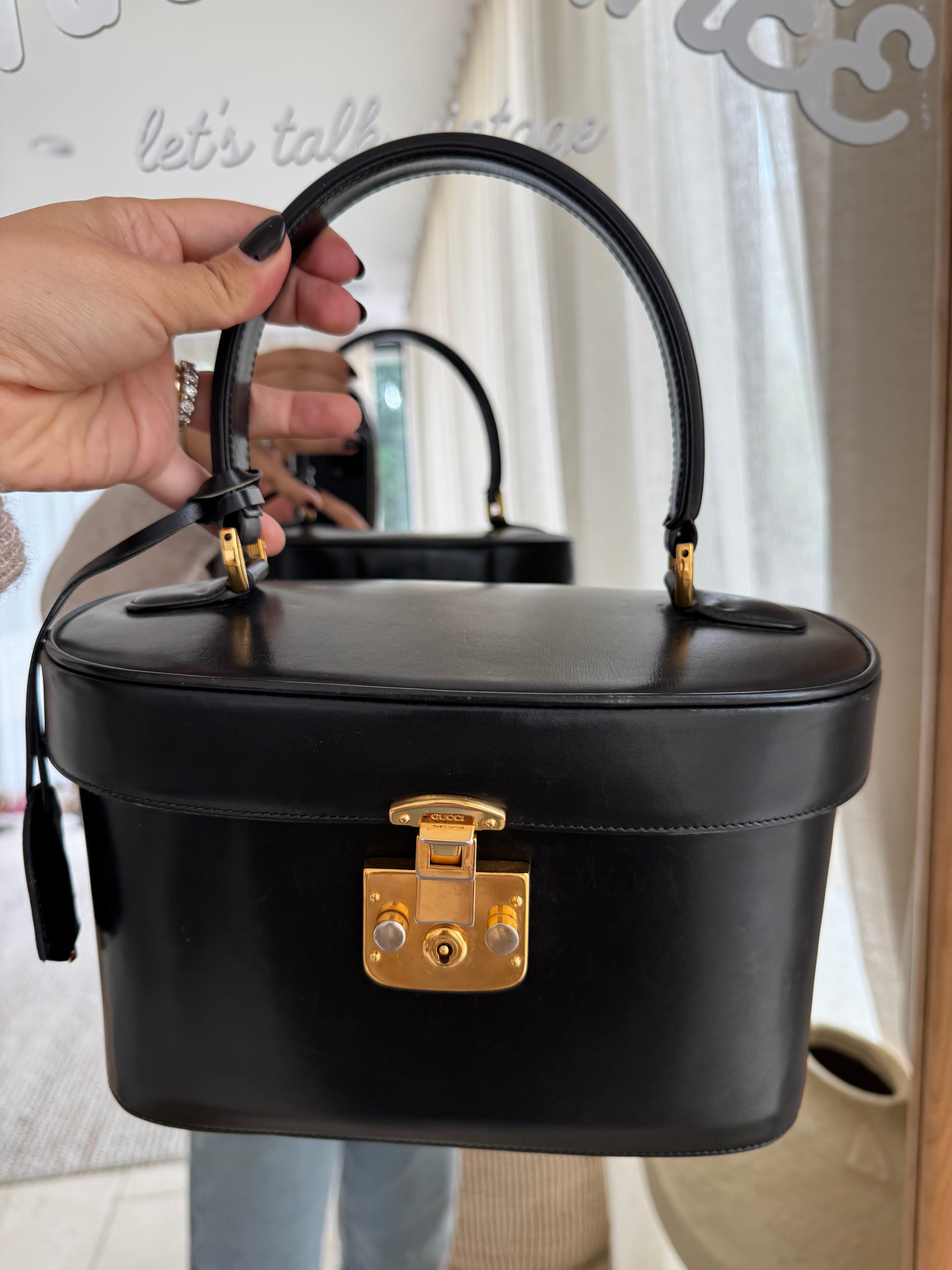 Gucci Black Leather Bucket Bag