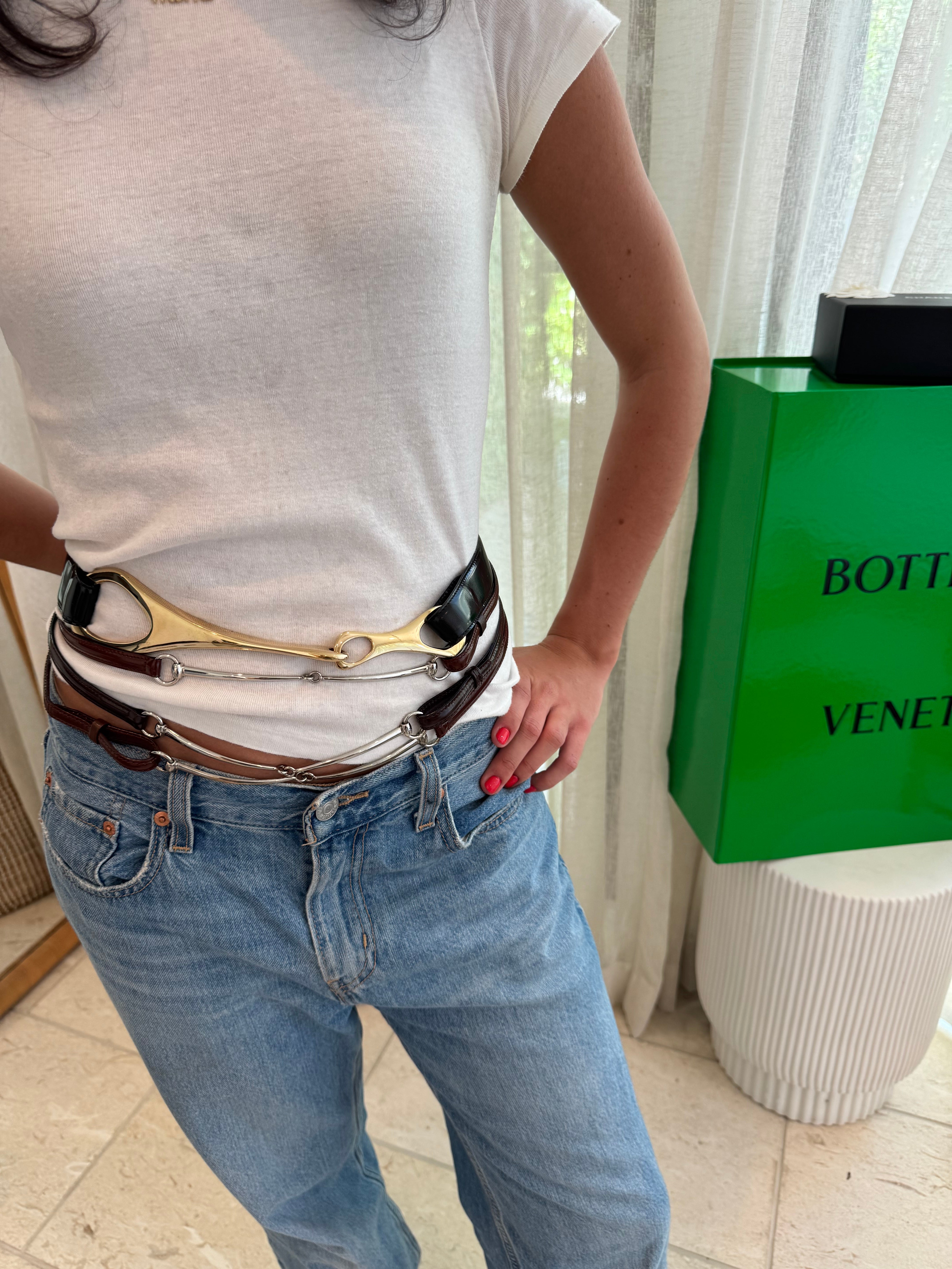 Gucci Tom Ford Brown Leather Belt Small