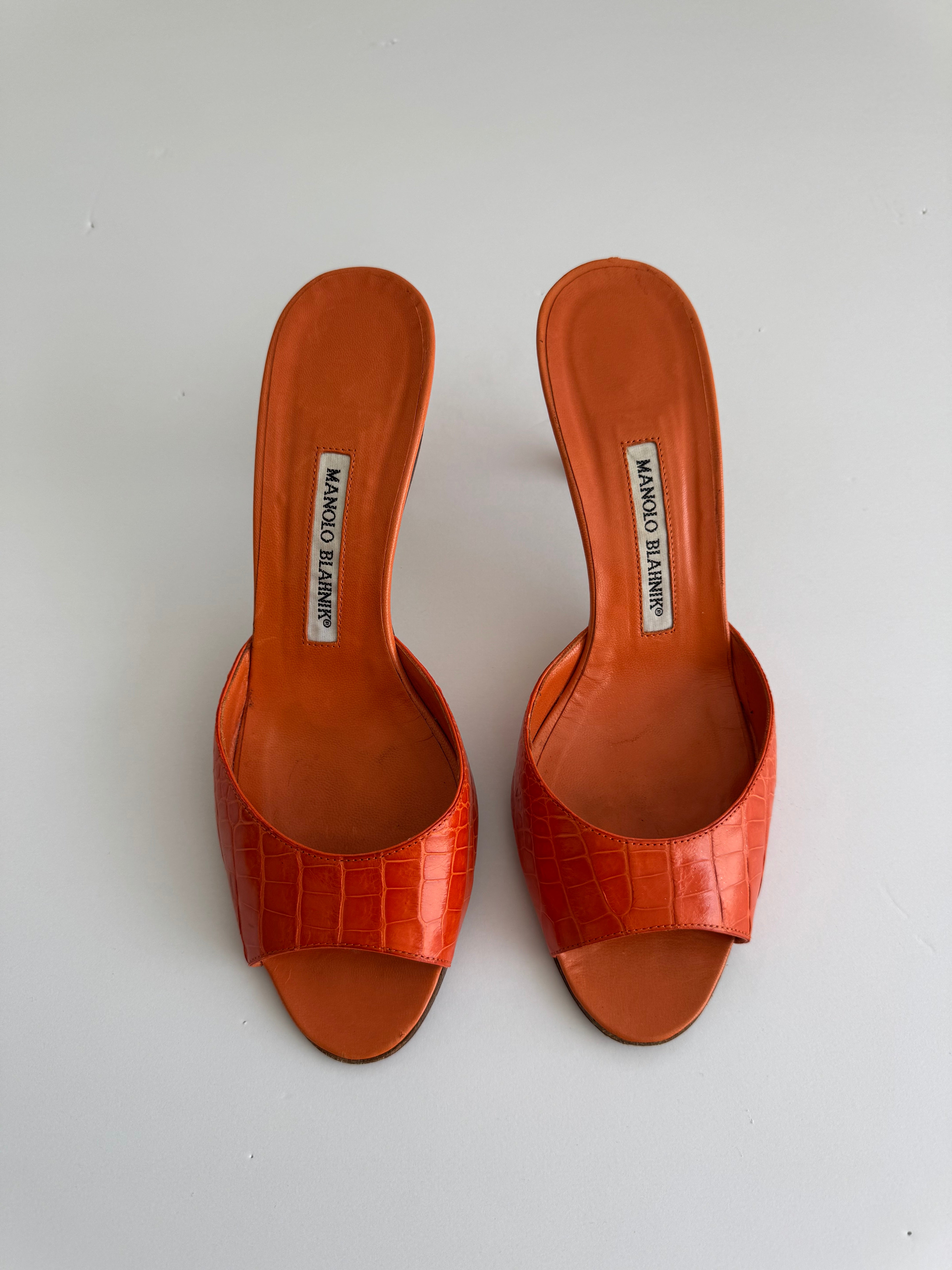 Manolo Blahnik Vintage Croc Slides