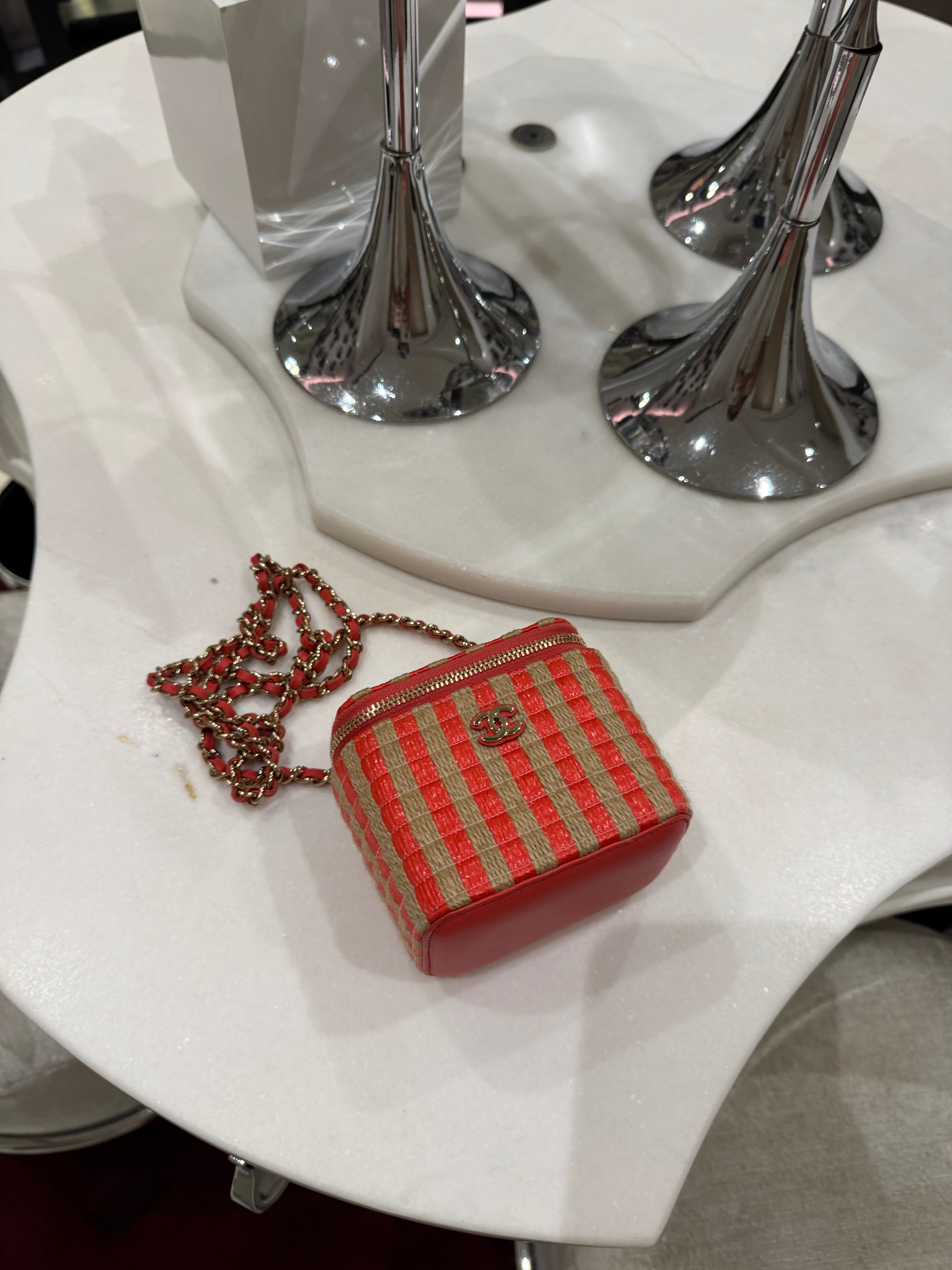 Chanel Mini Vanity Raffia Bag New